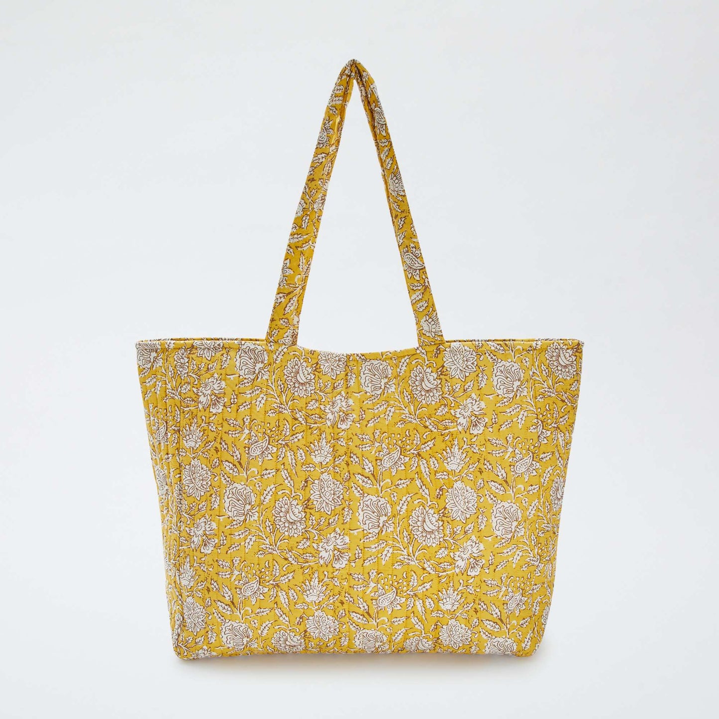 Sac cabas matelassé avec imprimé JAUNE