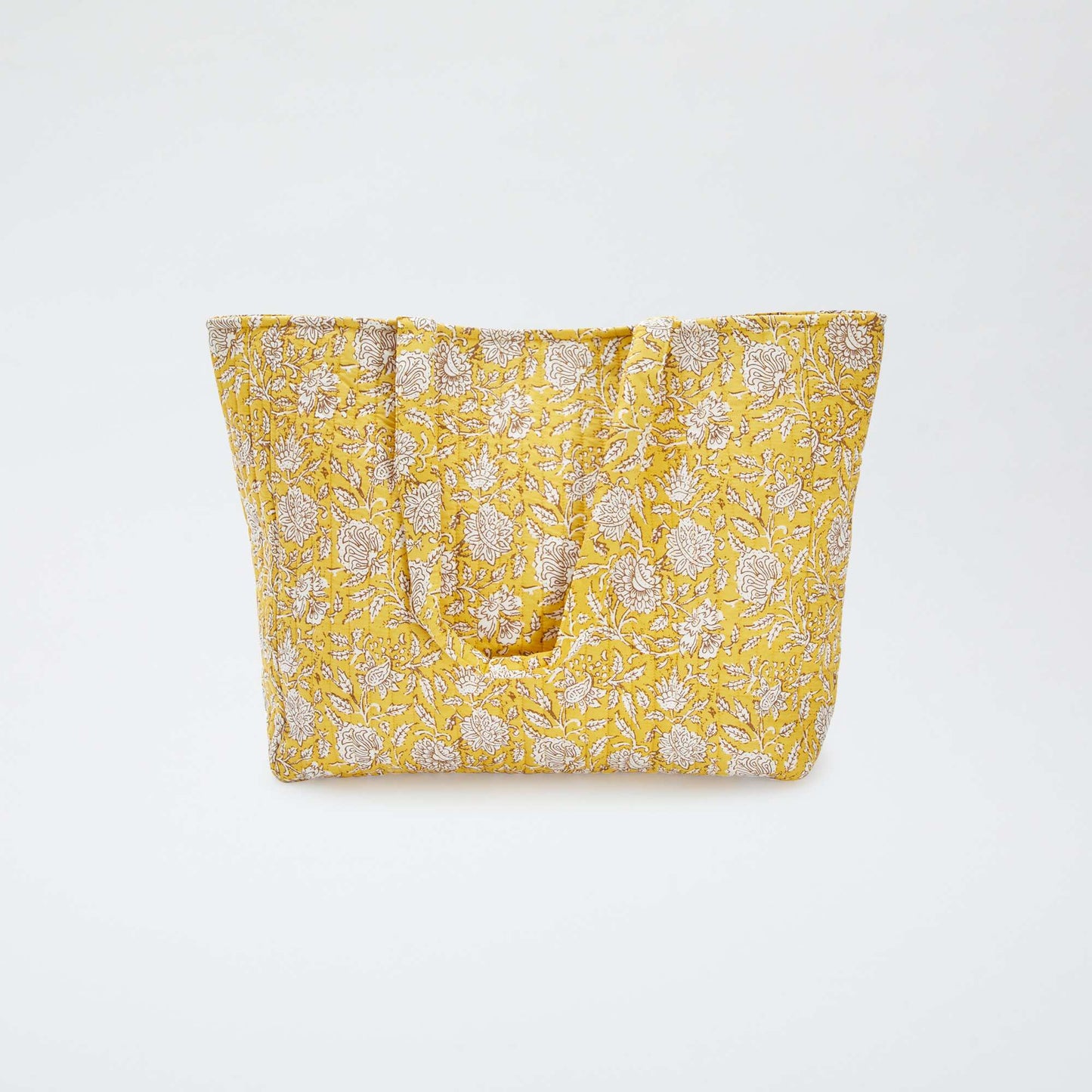 Sac cabas matelassé avec imprimé JAUNE