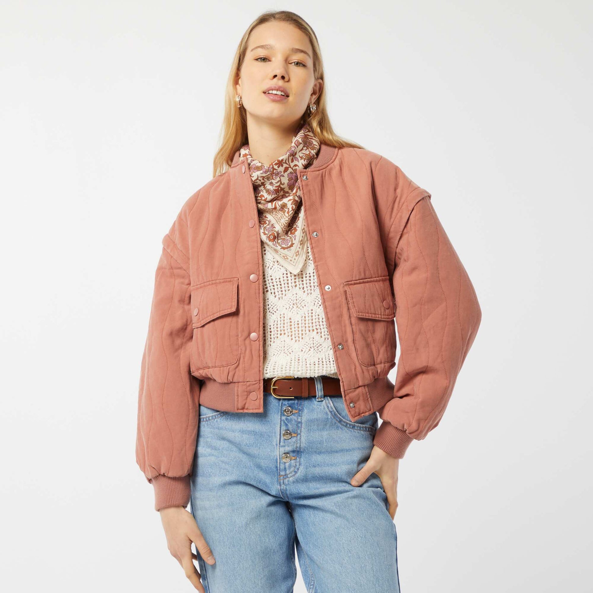 Veste matelassée 2 en 1 avec manches amovibles ROSE