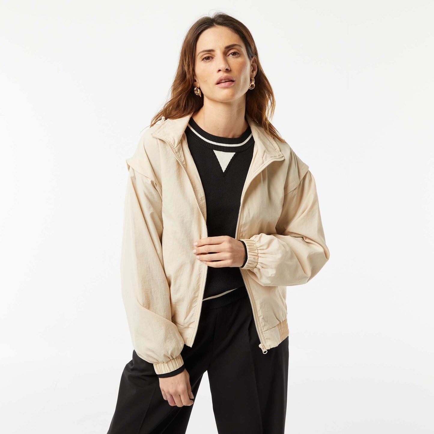 Coupe-vent à capuche BEIGE