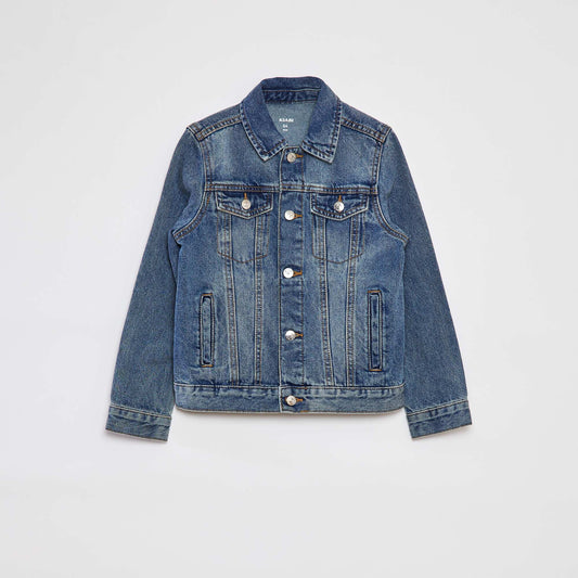 Veste en jean à ouverture boutonnée BLEU