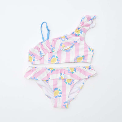 Maillot de bain à motif avec volants - 2 pièces ROSE
