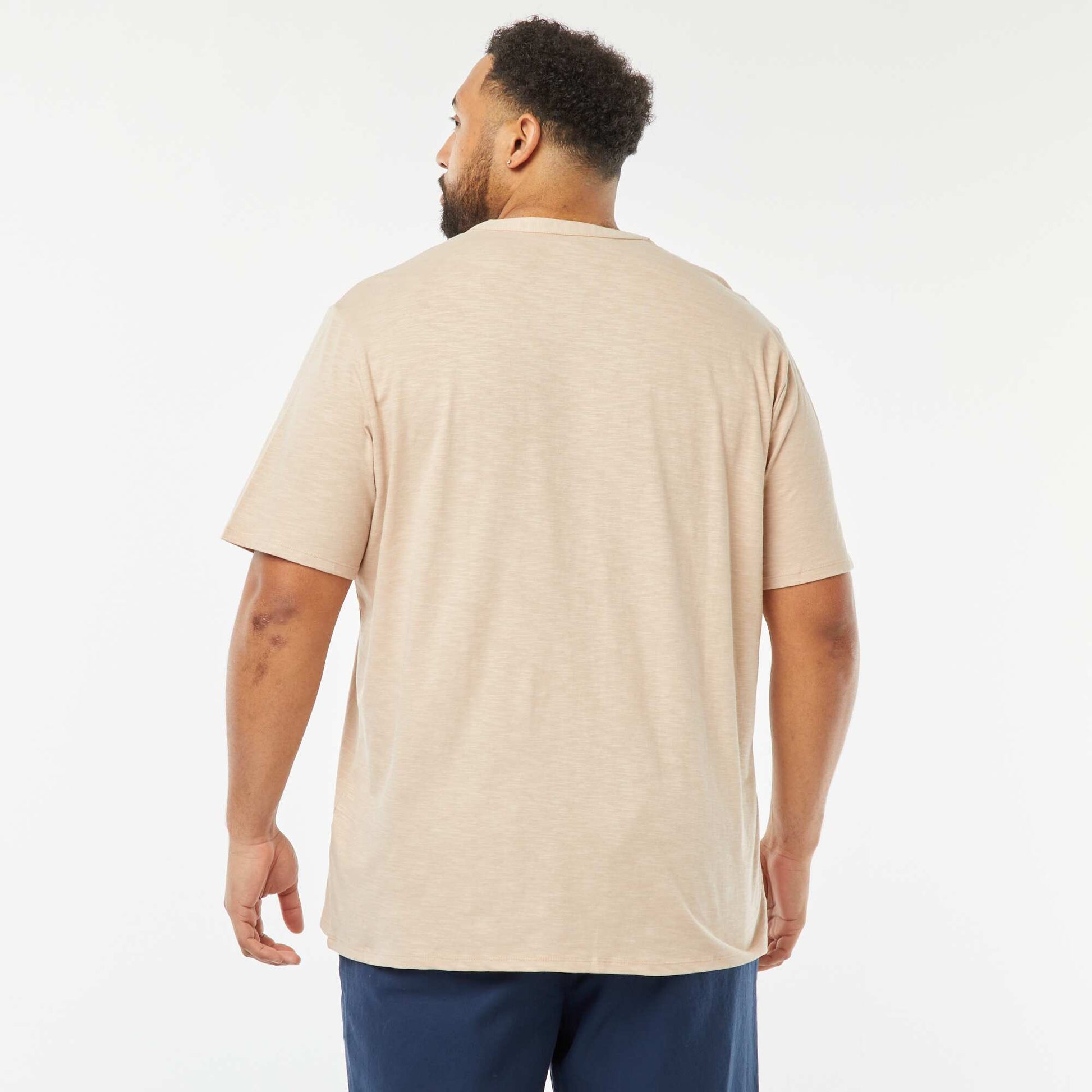 T-shirt à col tunisien BEIGE