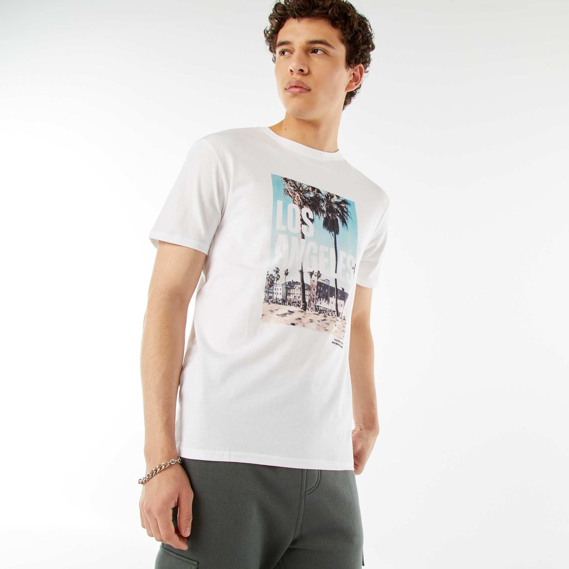 Tee-shirt imprimé à messages BLANC