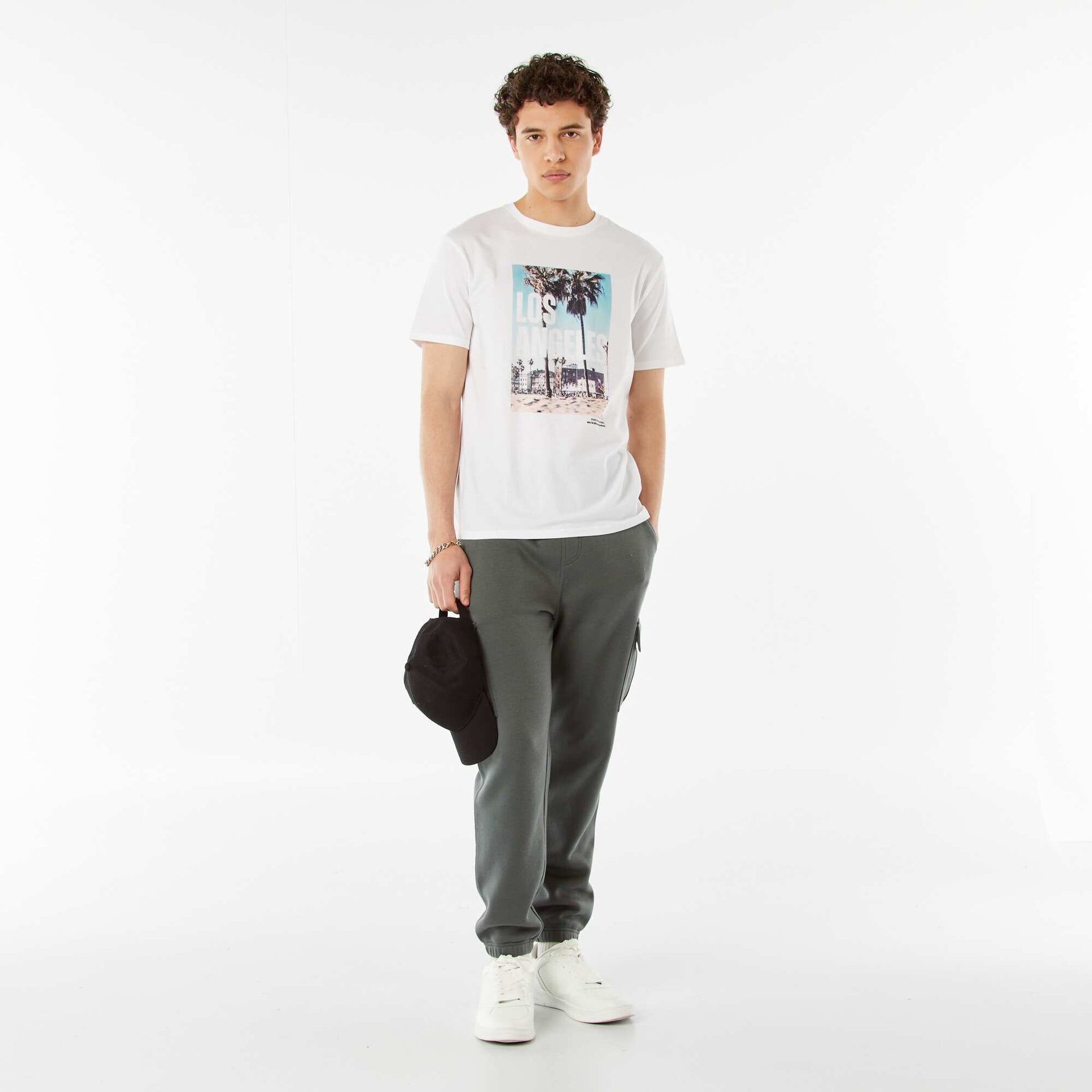 Tee-shirt imprimé à messages BLANC
