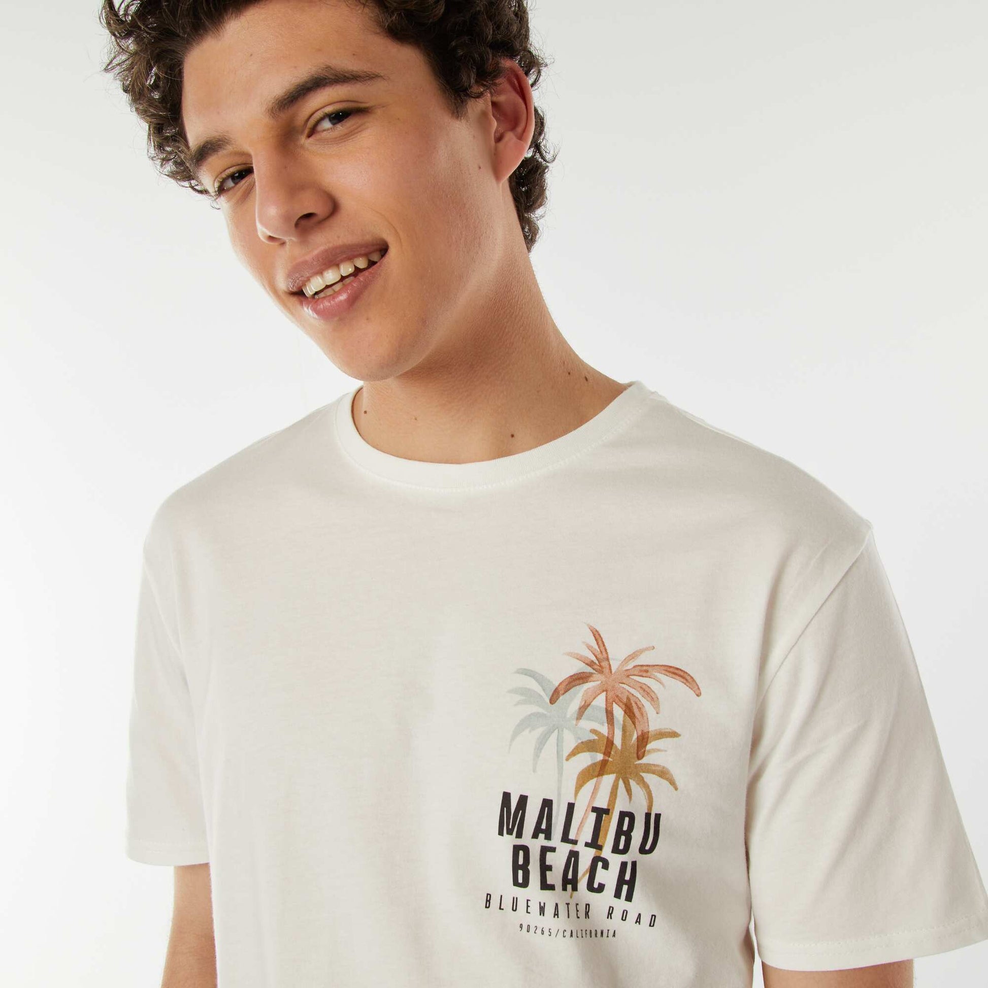 Tee-shirt imprimé à messages BLANC