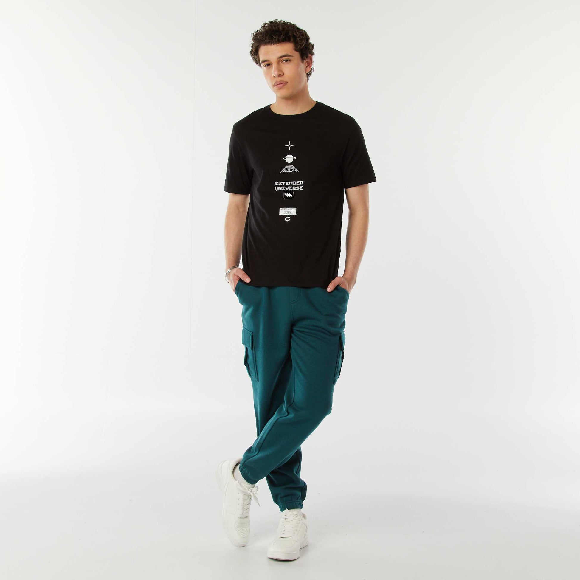 Tee-shirt imprimé à messages NOIR