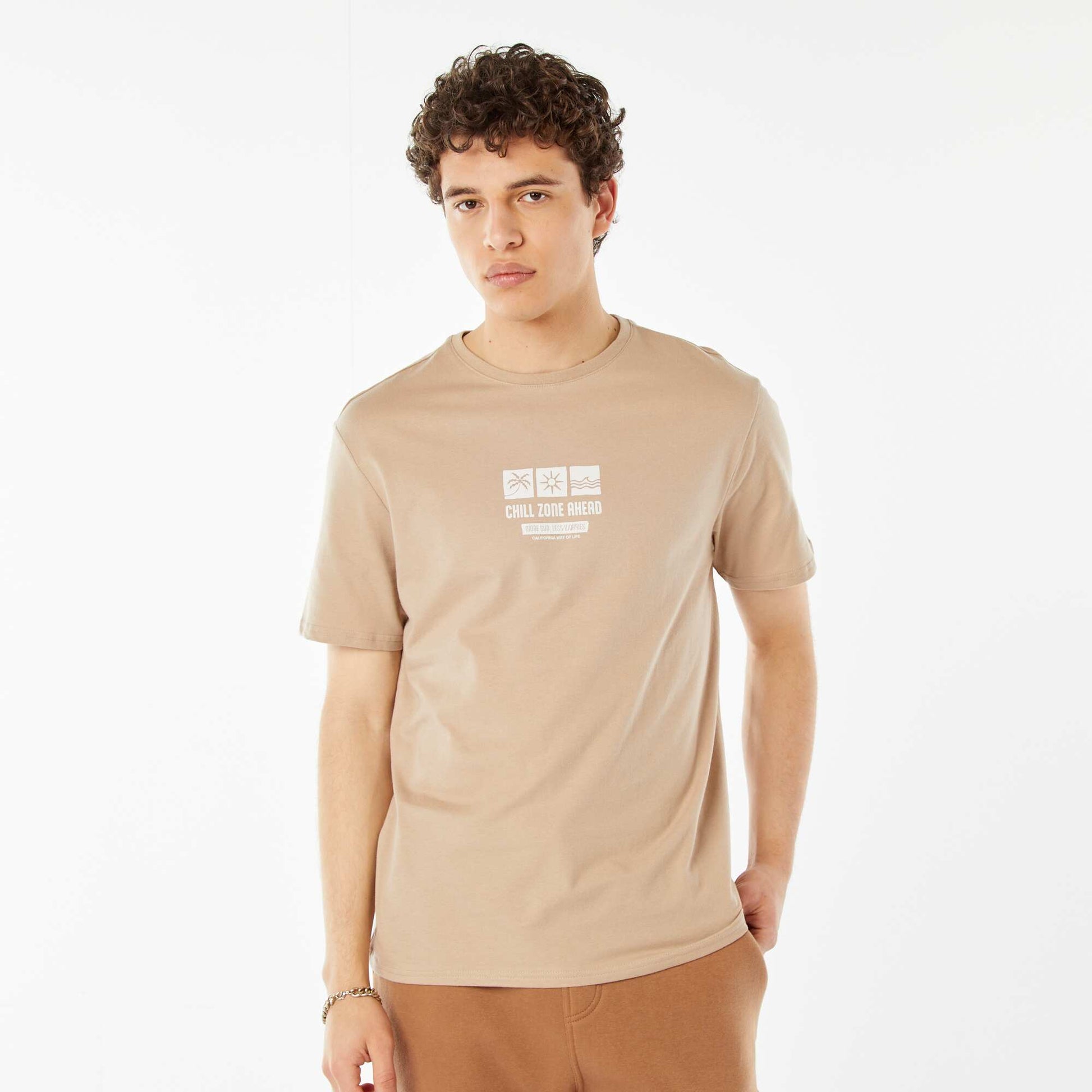 Tee-shirt imprimé à messages BLANC
