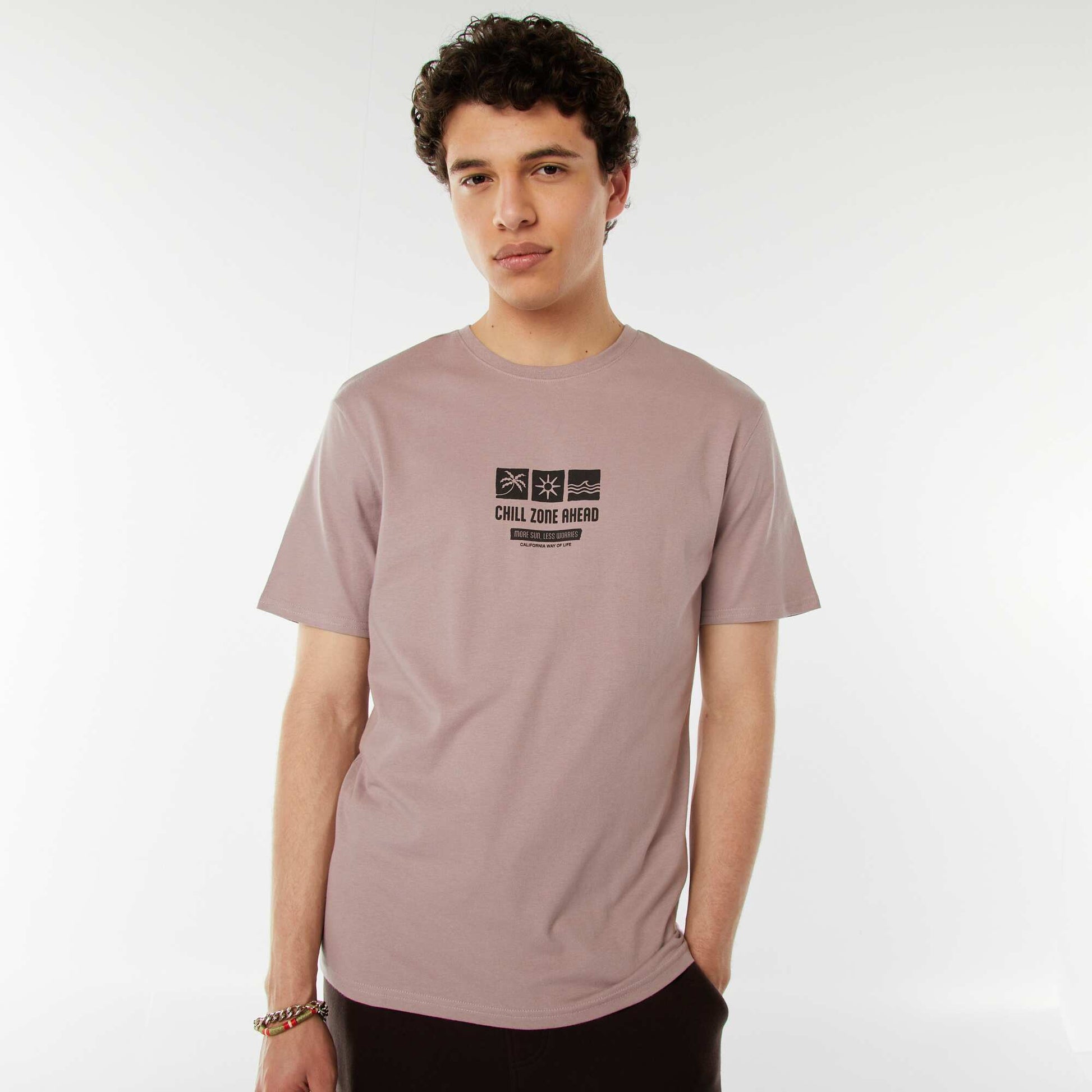 Tee-shirt imprimé à messages ROSE