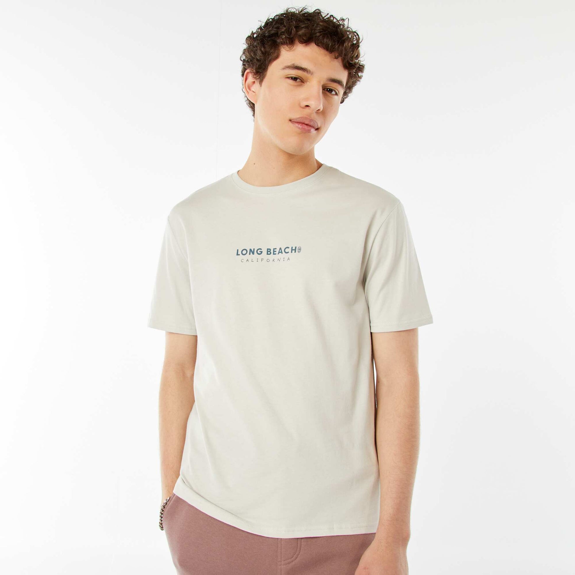 Tee-shirt imprimé à messages GRIS