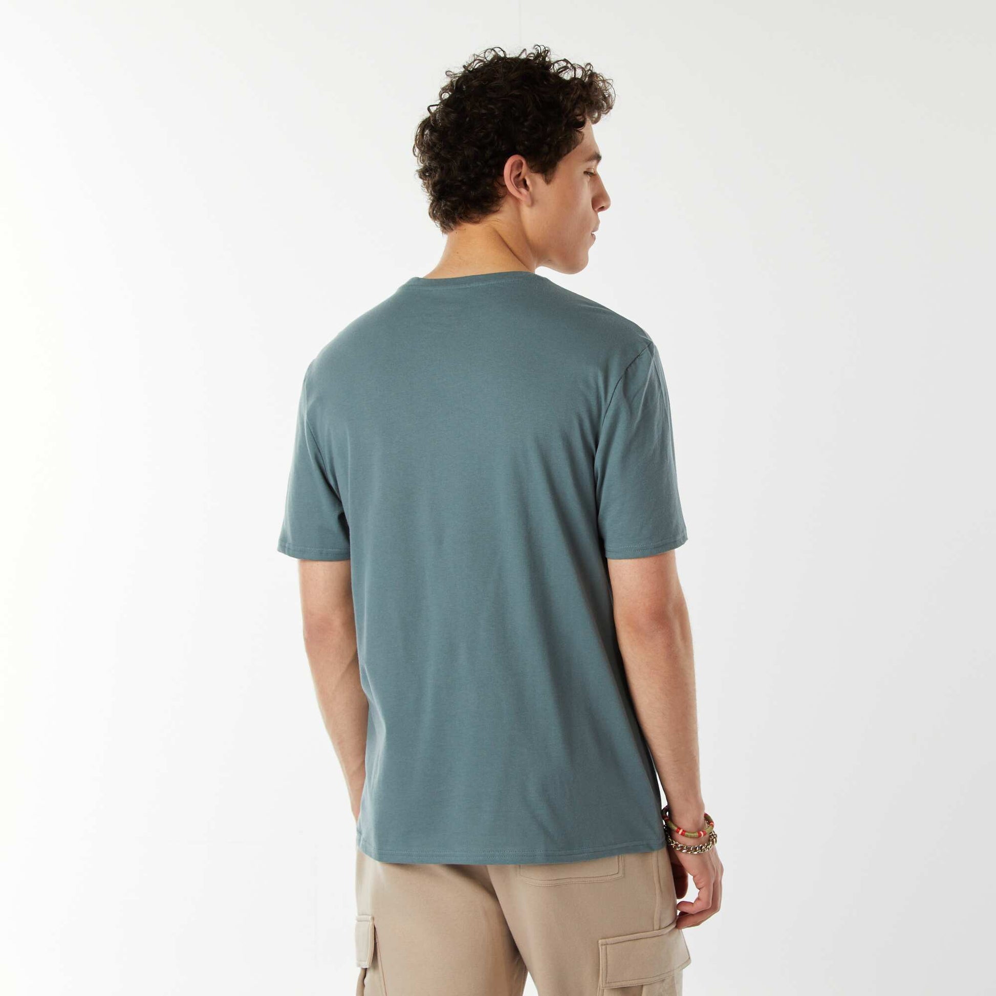 Tee-shirt imprimé à messages BLEU