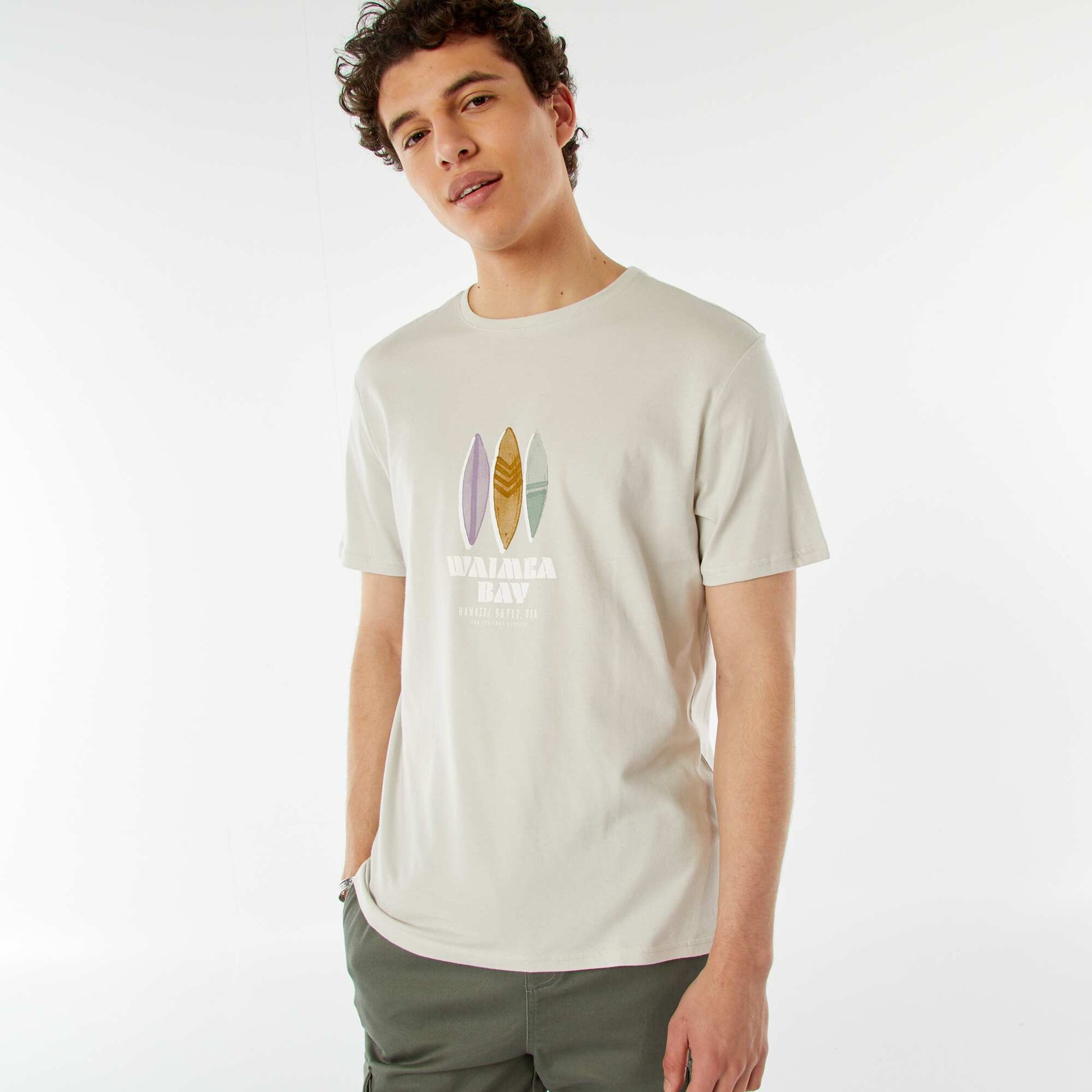Tee-shirt imprimé à messages GRIS