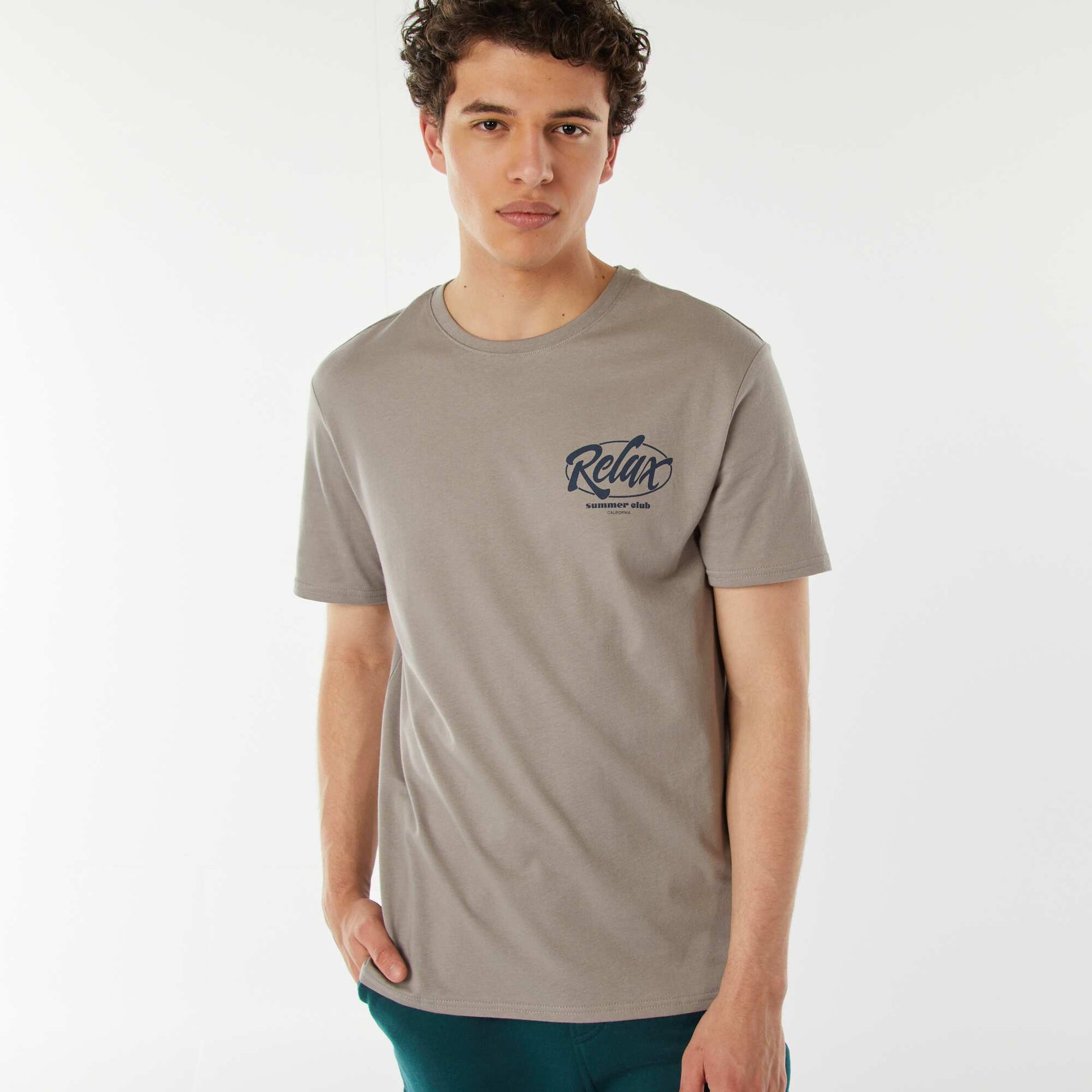 Tee-shirt imprimé à messages GRIS