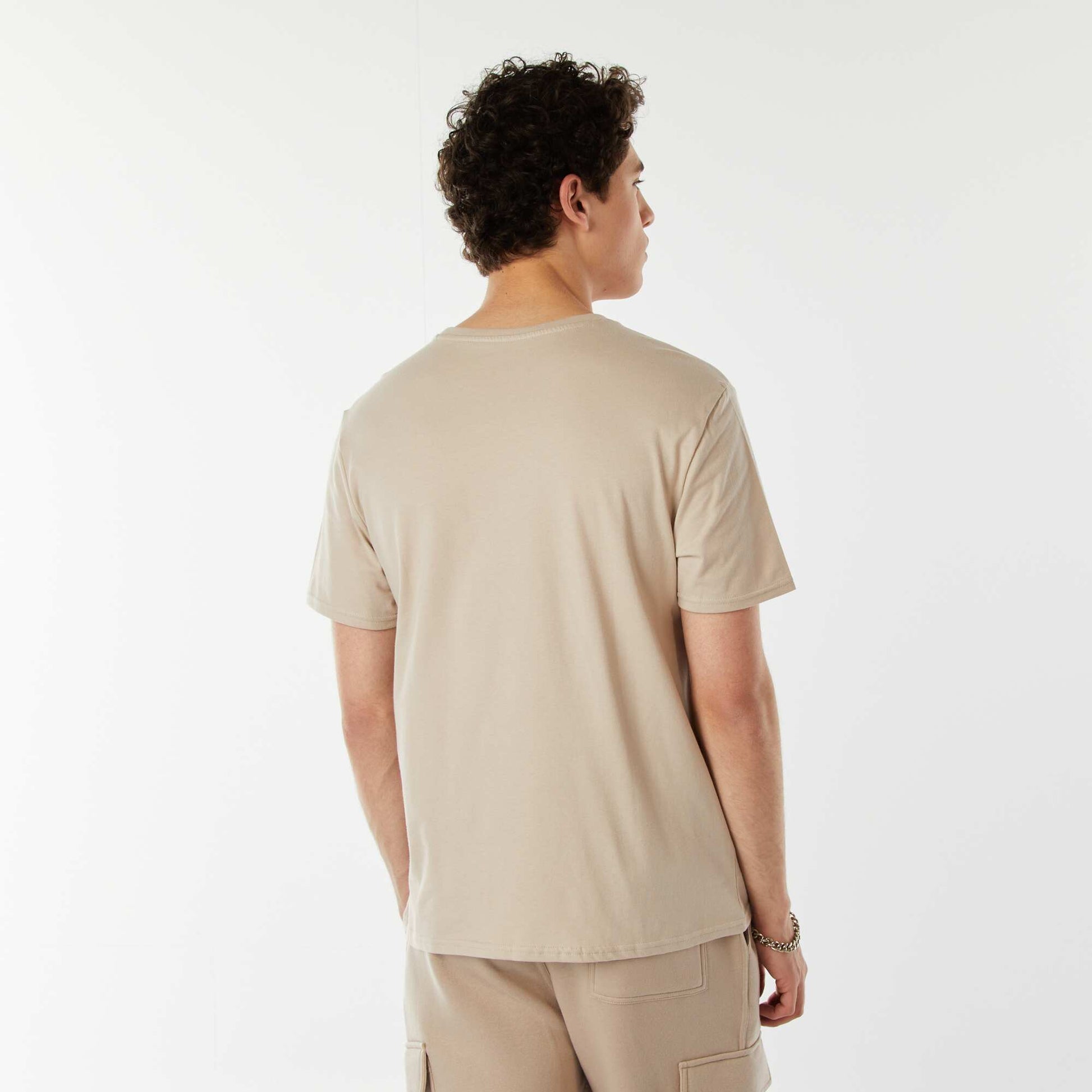 Tee-shirt imprimé à messages BEIGE