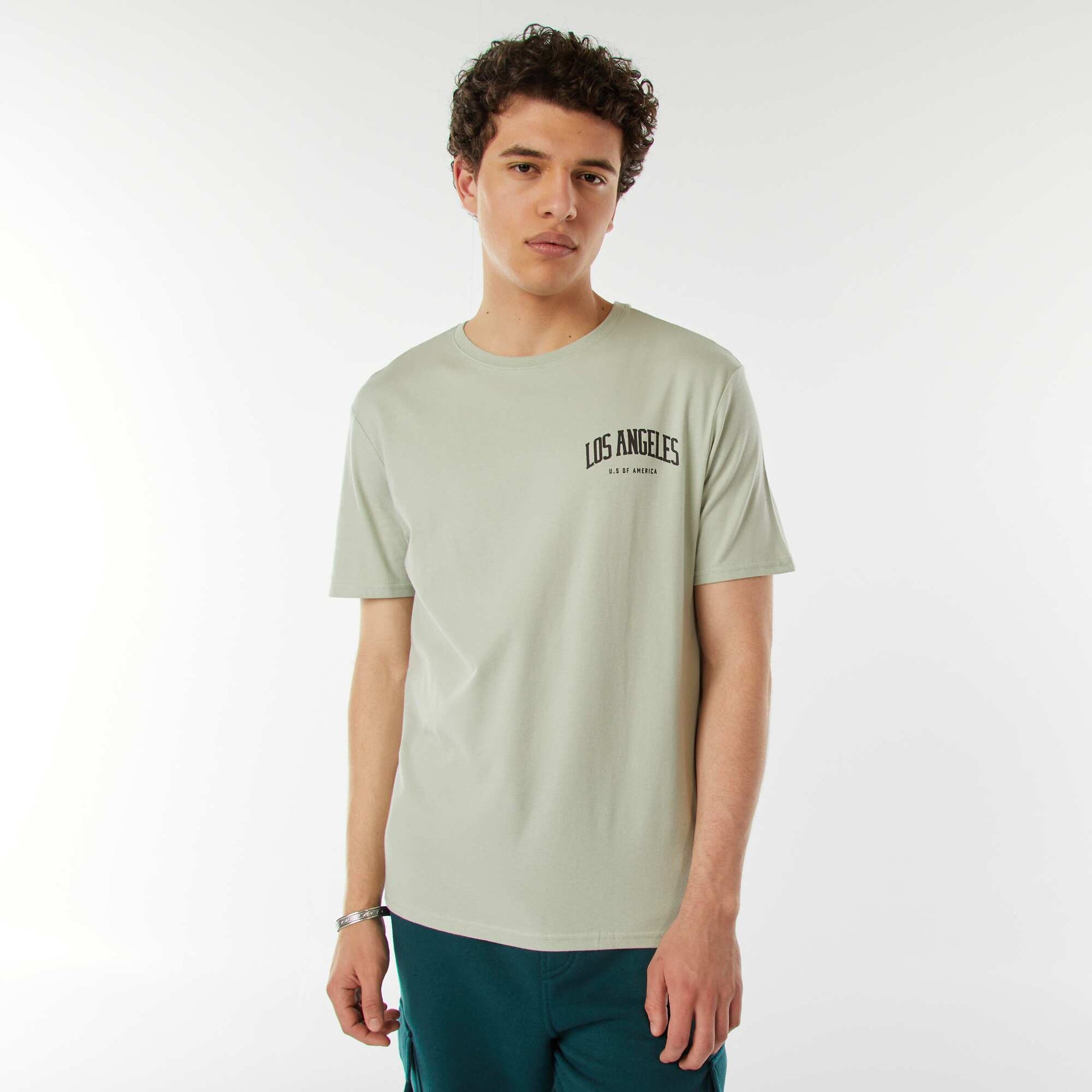 Tee-shirt imprimé à messages VERT