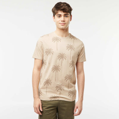 Tee-shirt imprimé palmiers BEIGE
