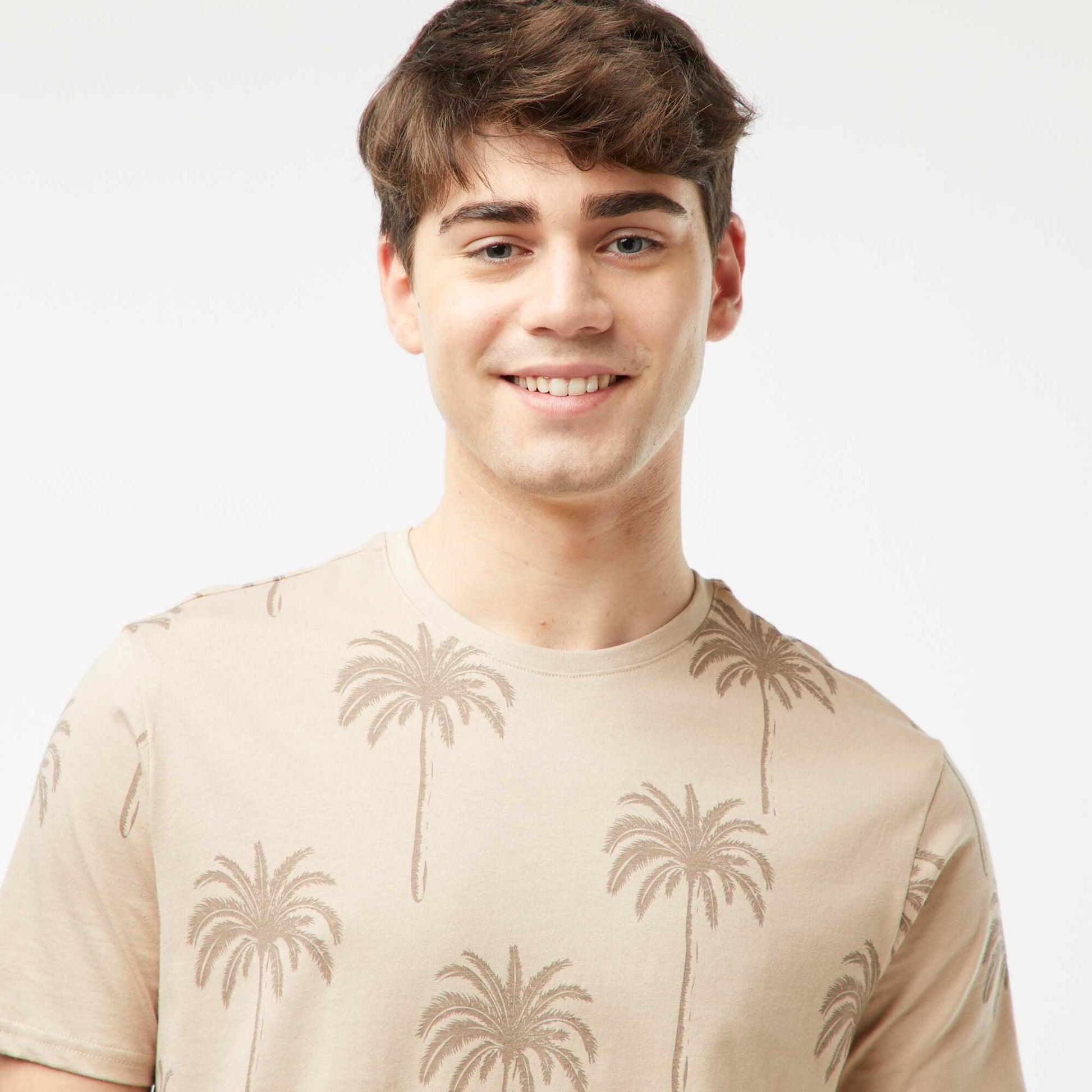 Tee-shirt imprimé palmiers BEIGE