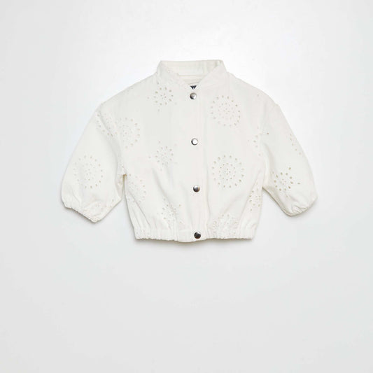 Blouson en broderies anglaises BLANC