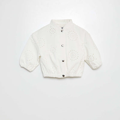 Blouson en broderies anglaises BLANC
