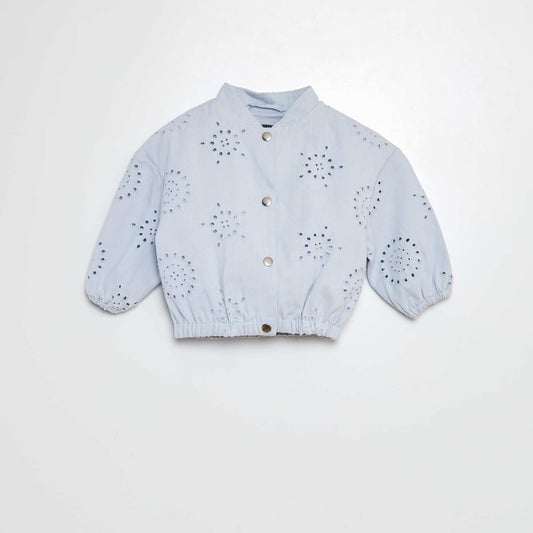Blouson en broderies anglaises BLEU