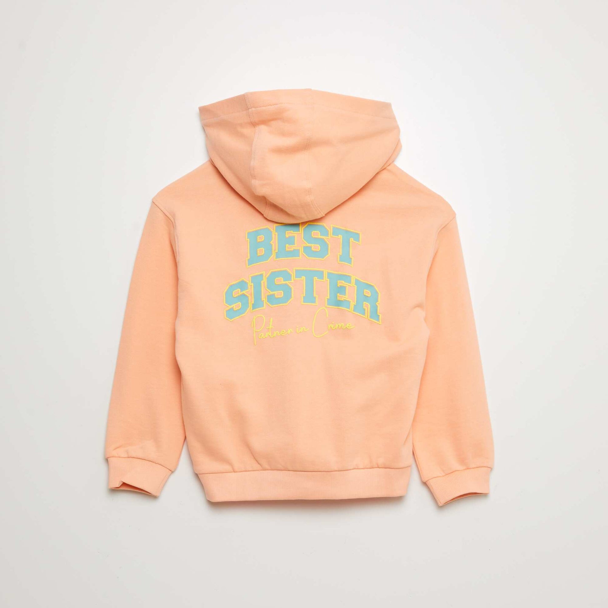 Sweat zippée à capuche 'Sister' ORANGE