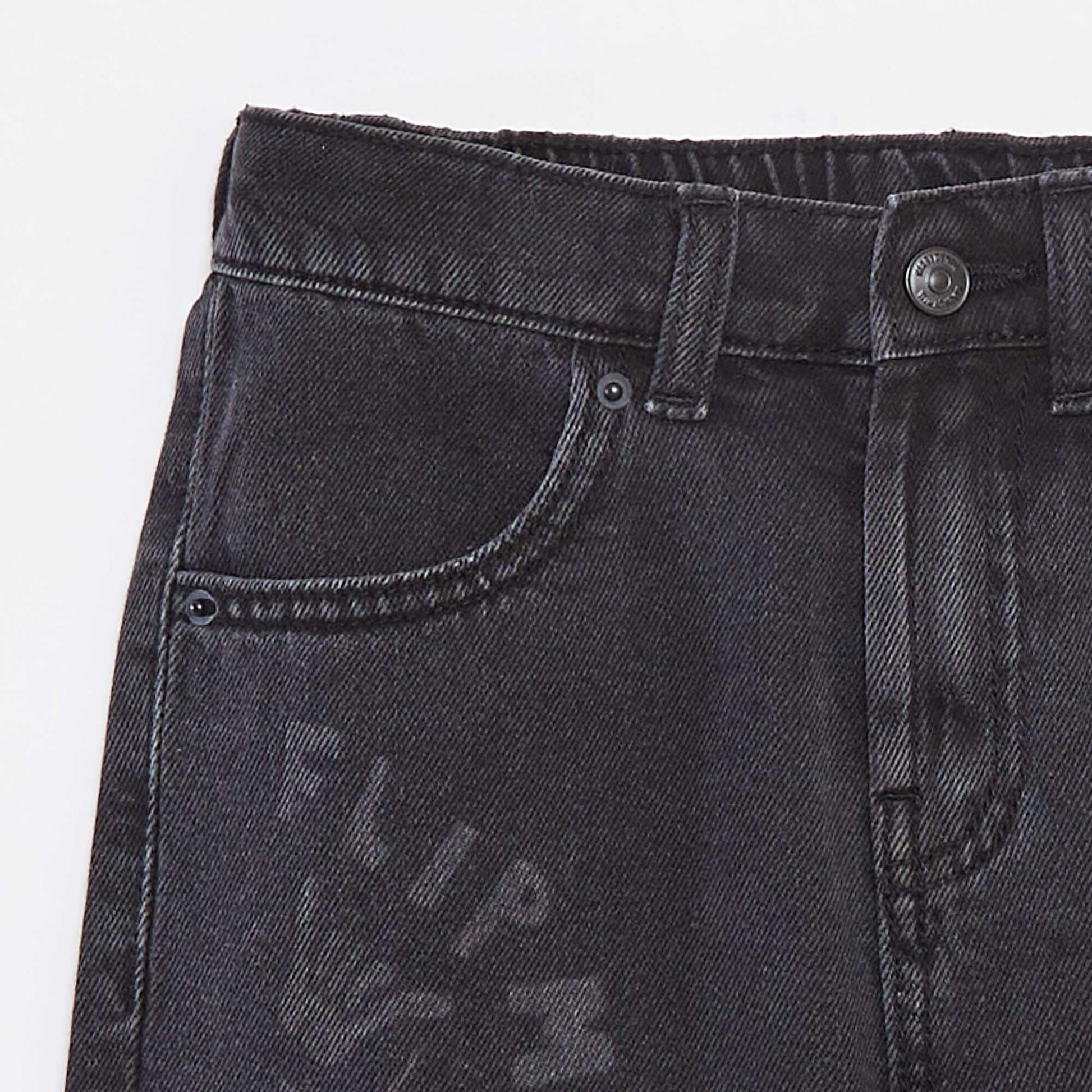 Bermuda en denim imprimé 'skaters' NOIR