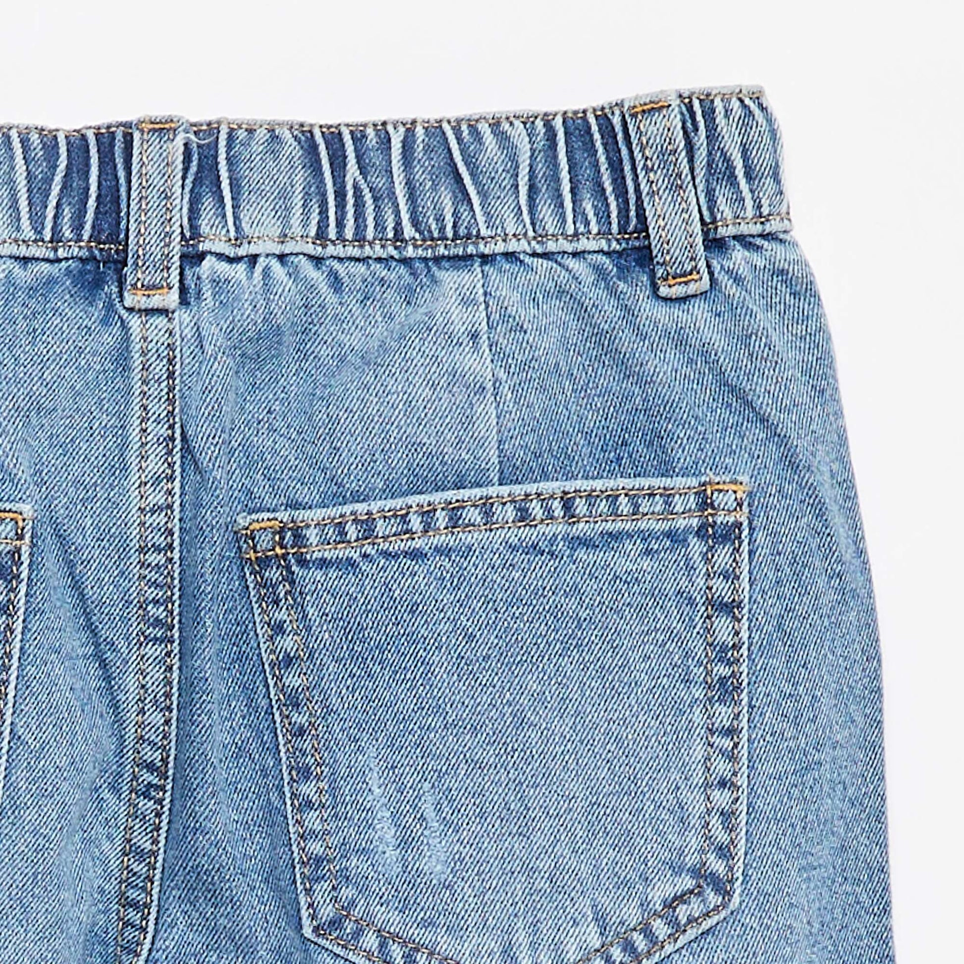 Bermuda en denim imprimé 'skaters' DOUBLE STONE