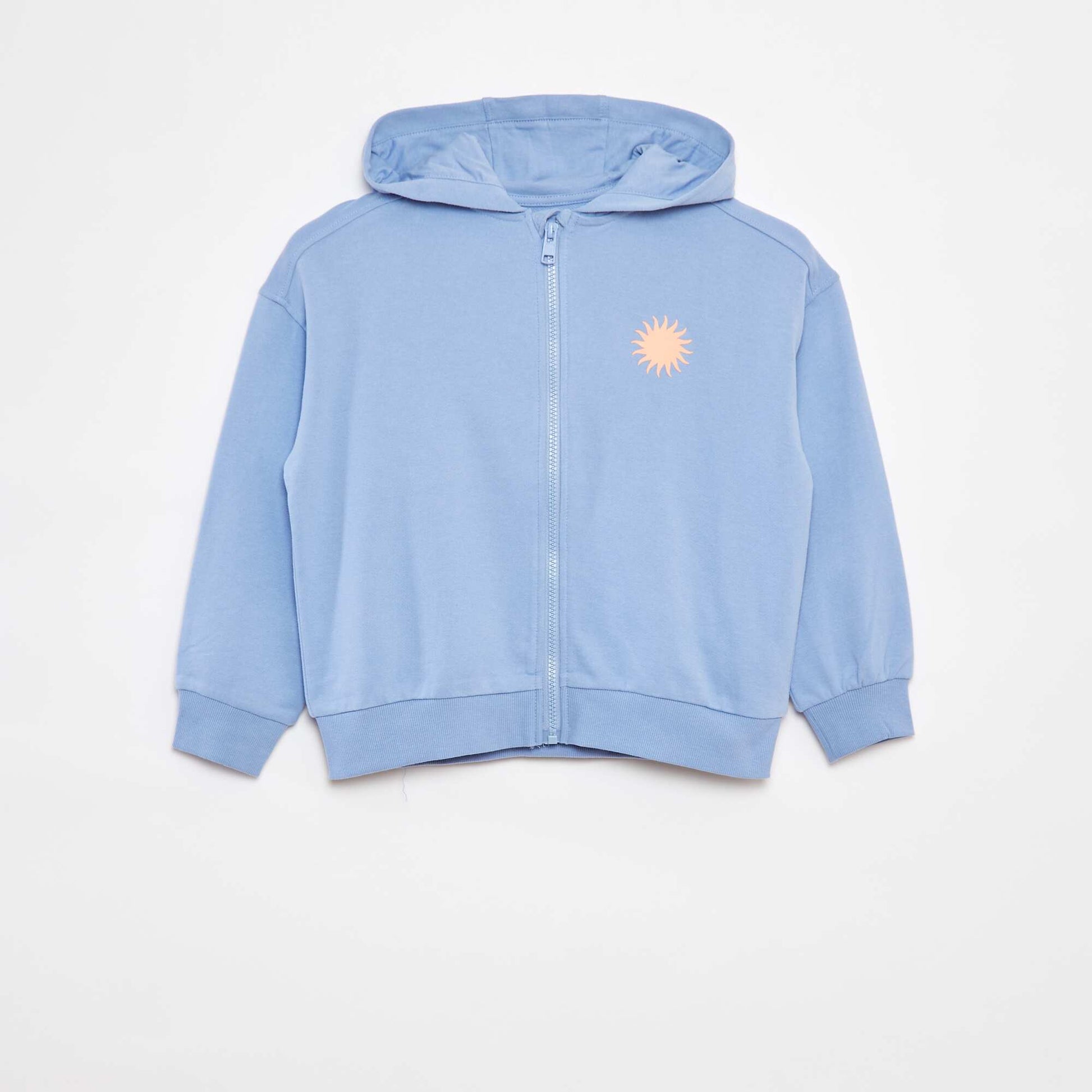 Sweat zippé à capuche forme loose BLEU