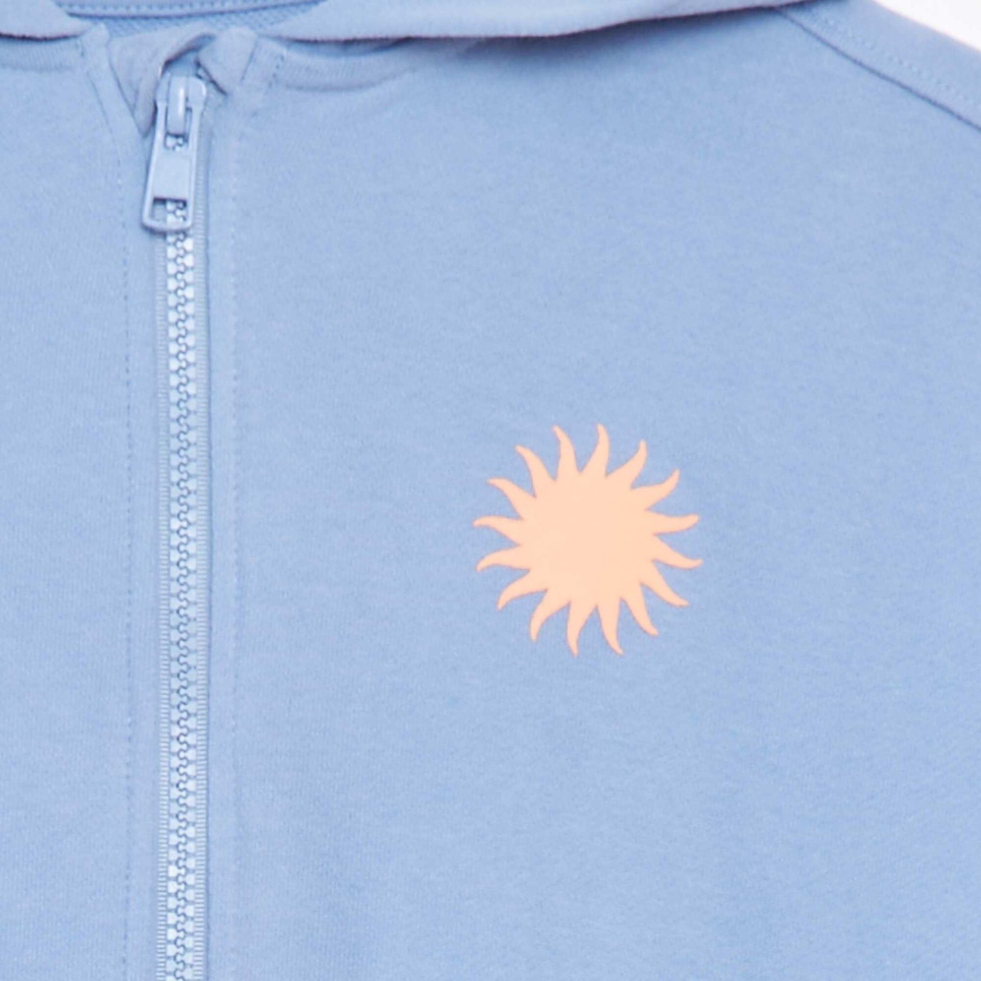 Sweat zippé à capuche forme loose BLEU