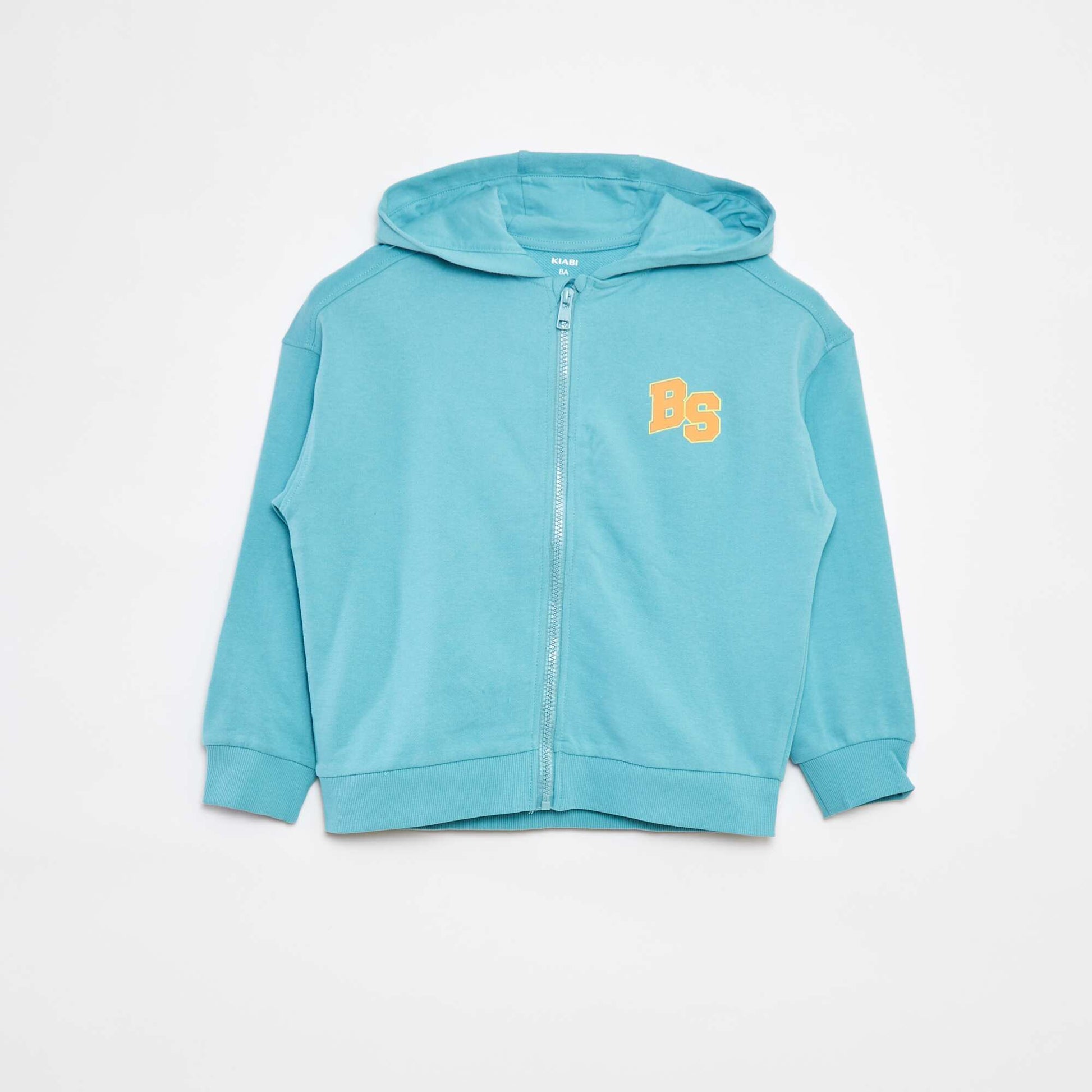 Sweat zippé à capuche forme loose VERT