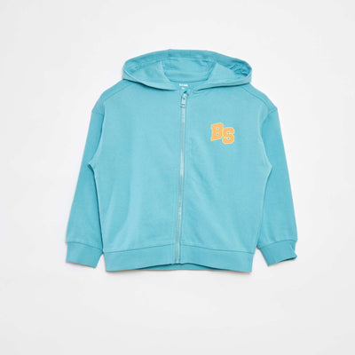 Sweat zippé à capuche forme loose VERT