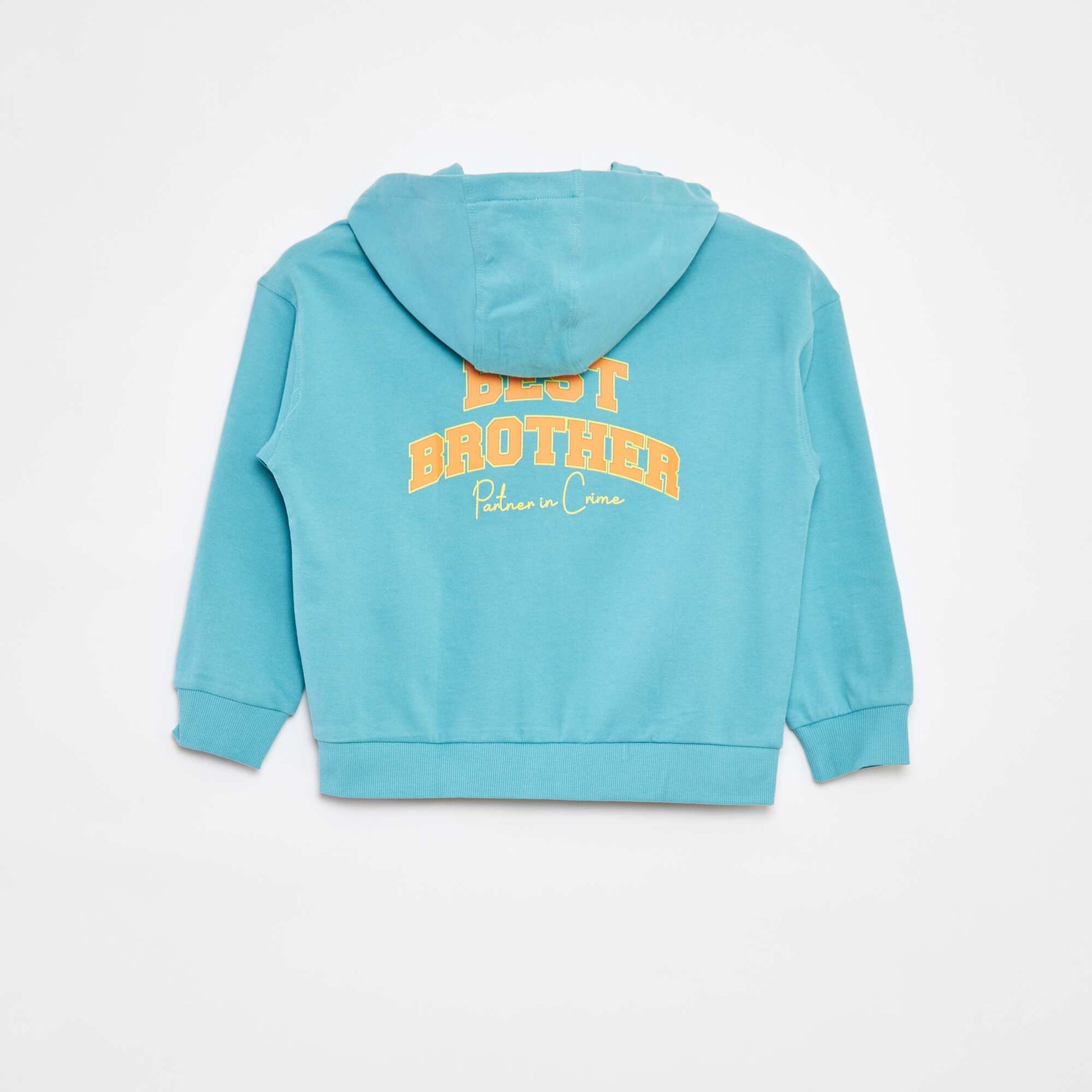 Sweat zippé à capuche forme loose VERT
