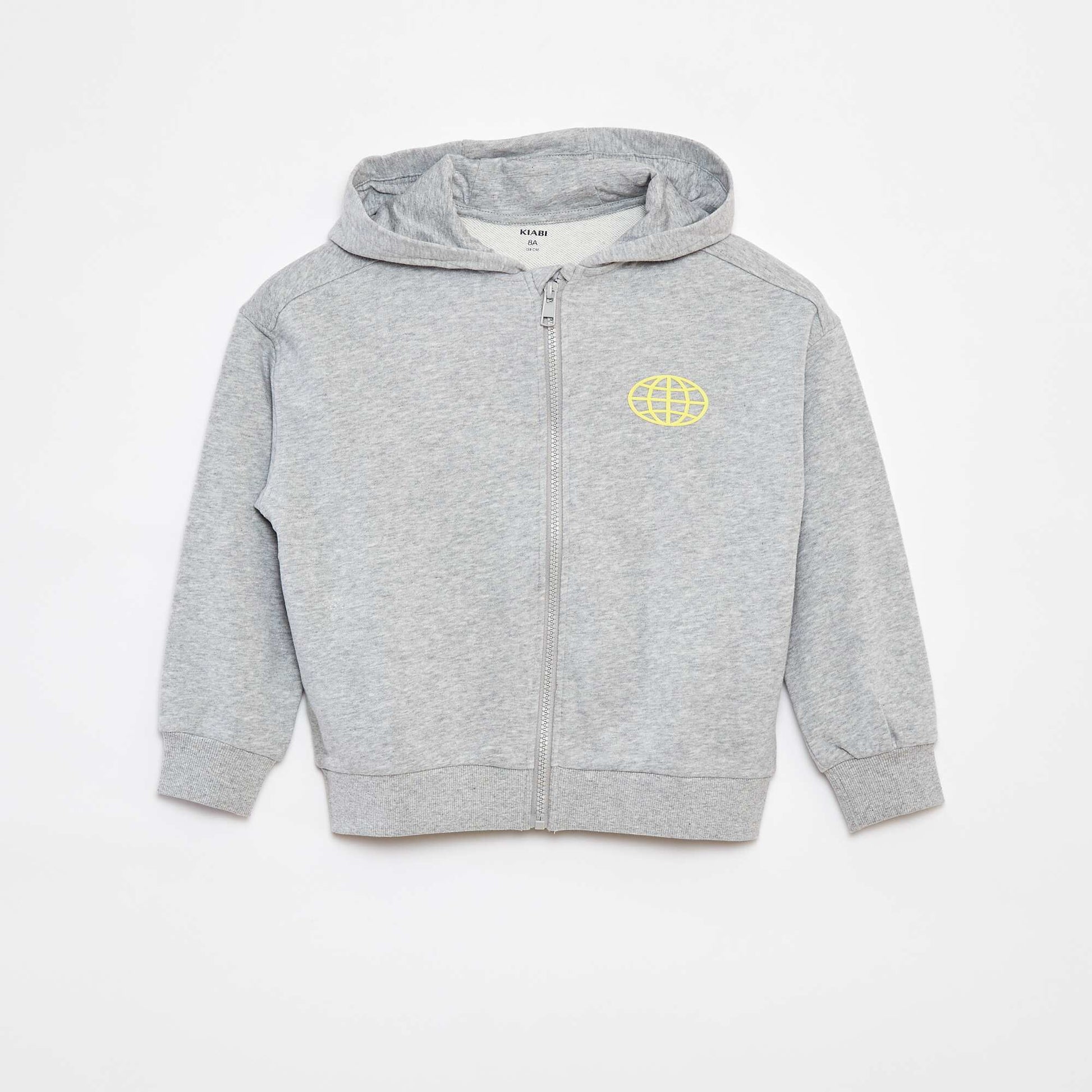 Sweat zippé à capuche forme loose GRIS