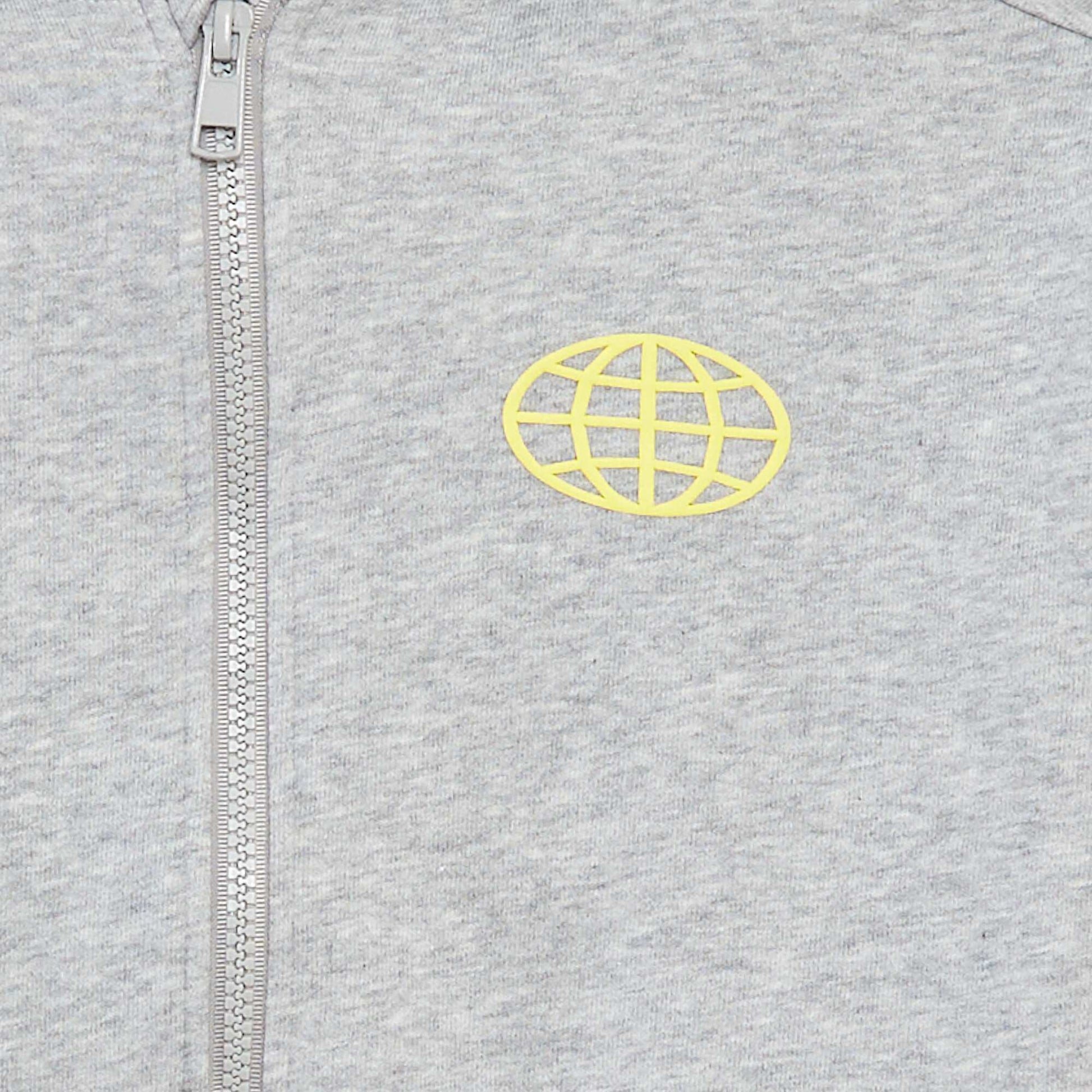 Sweat zippé à capuche forme loose GRIS