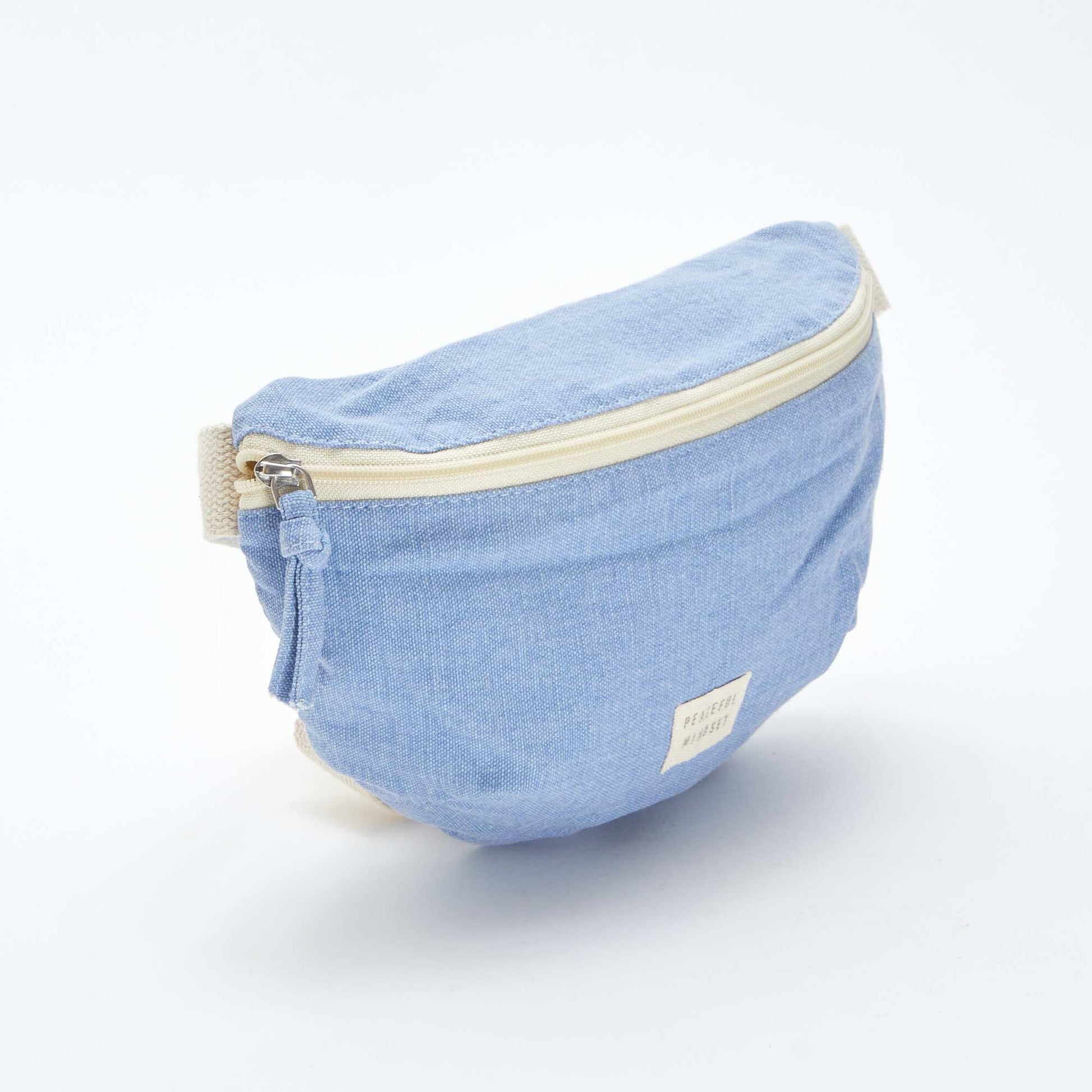 Grand sac banane avec étiquette tissée BLEU