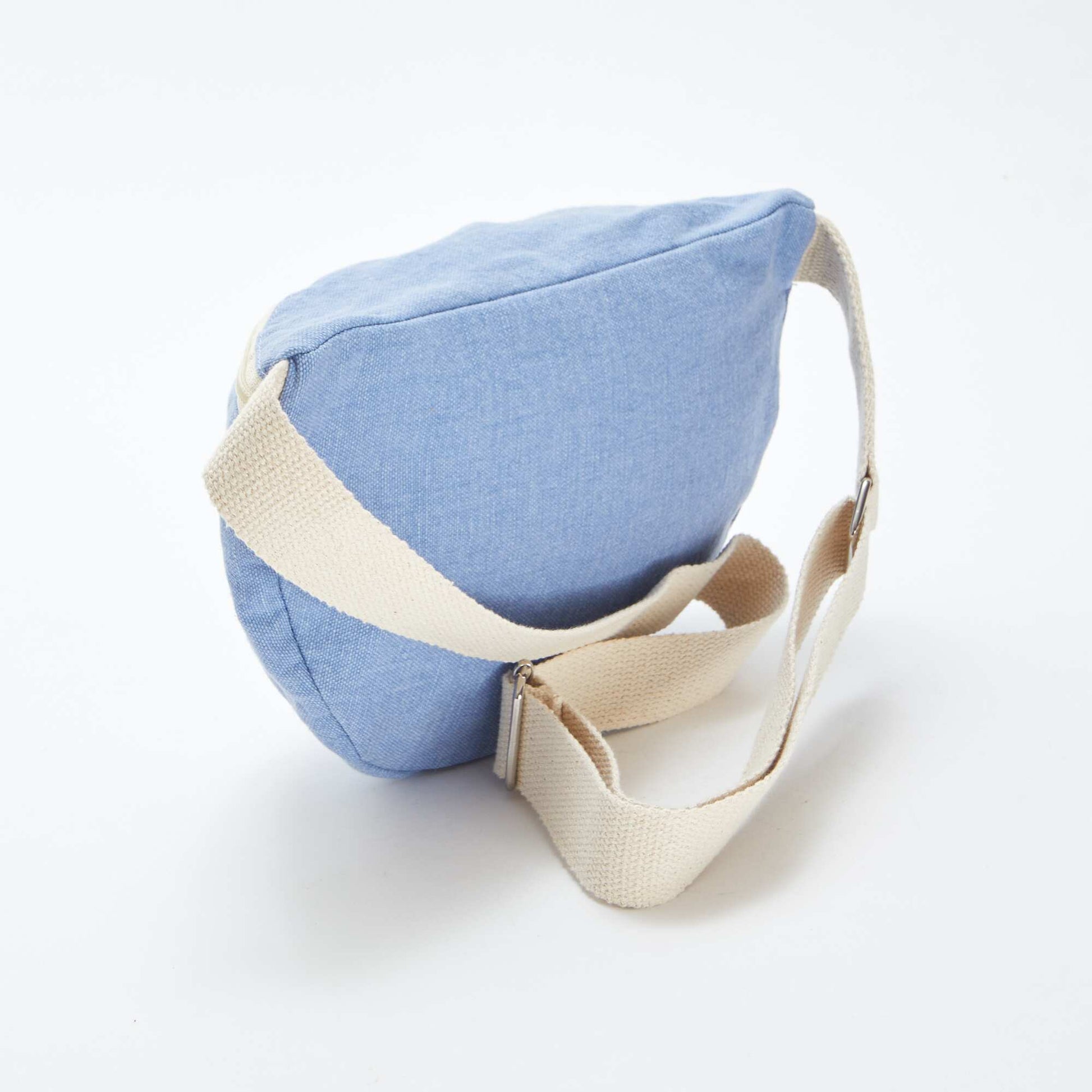 Grand sac banane avec étiquette tissée BLEU