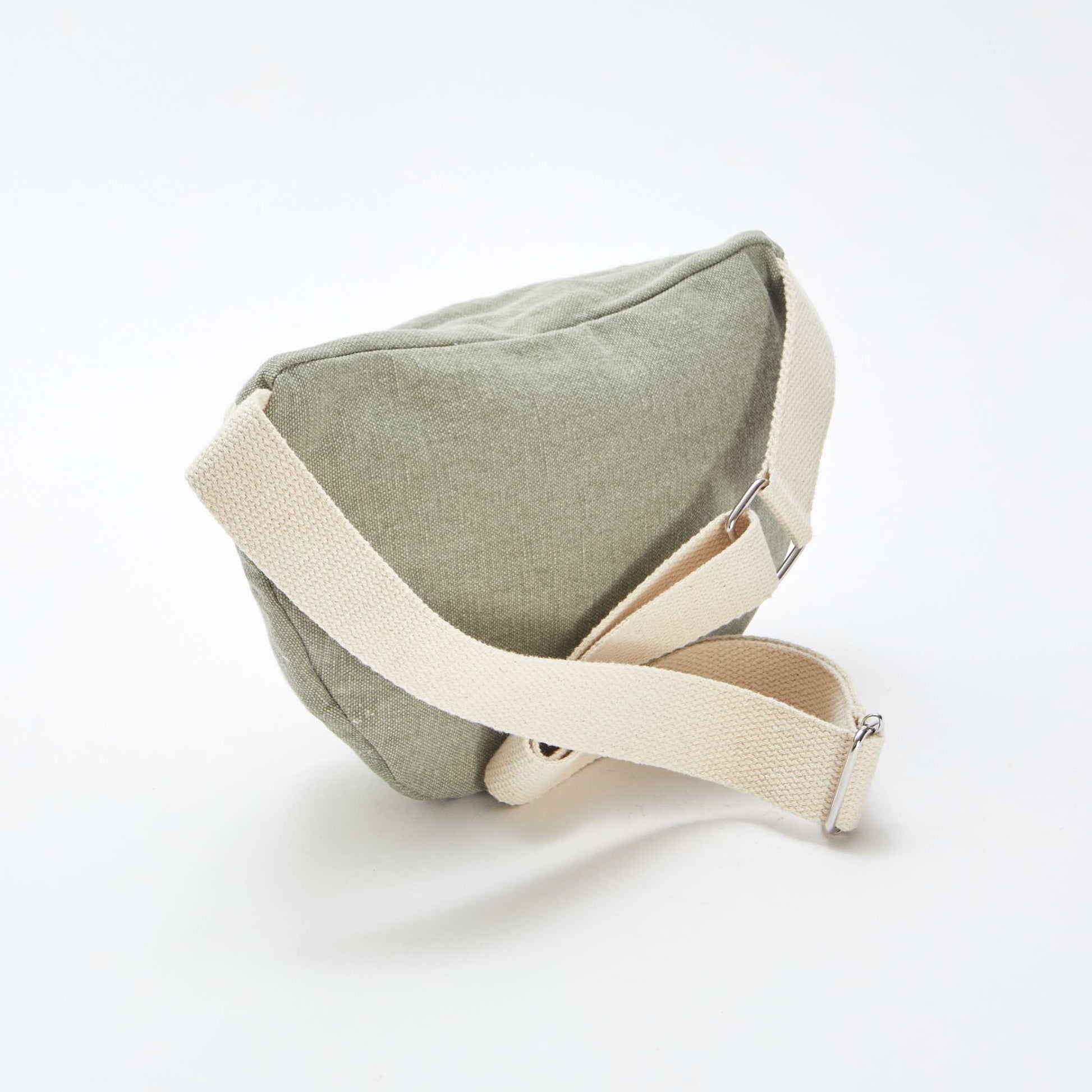 Grand sac banane avec étiquette tissée KAKI