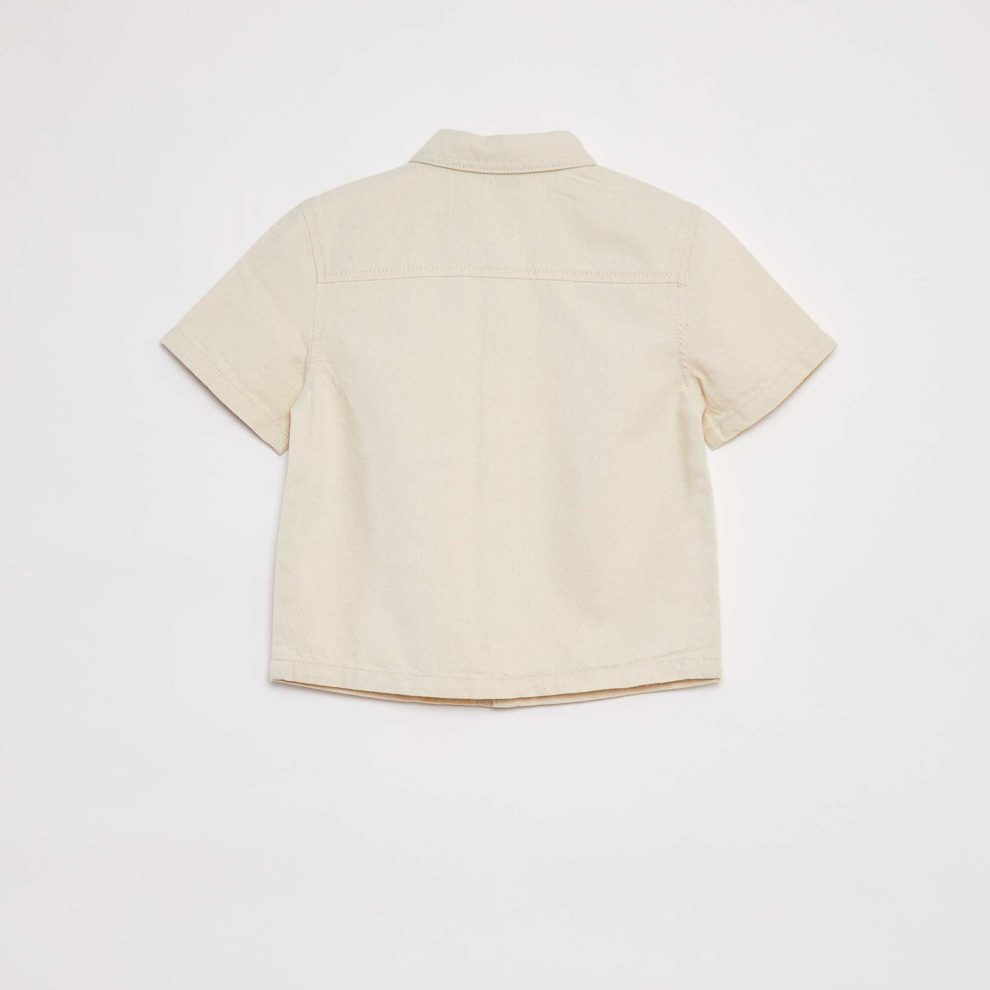 Chemise en denim à manches courtes BLANC