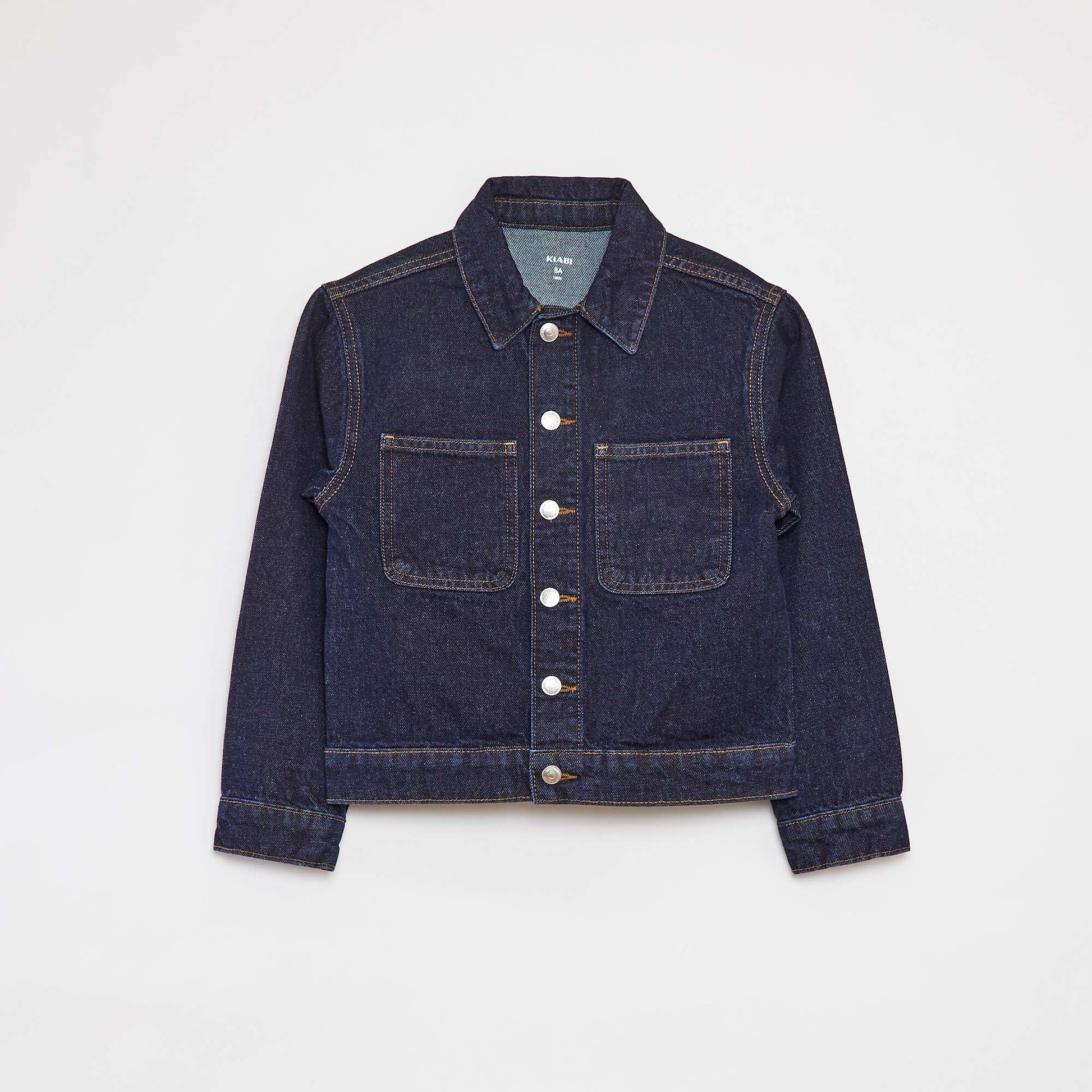 Veste denim avec ouverture boutons métalliques BLEU