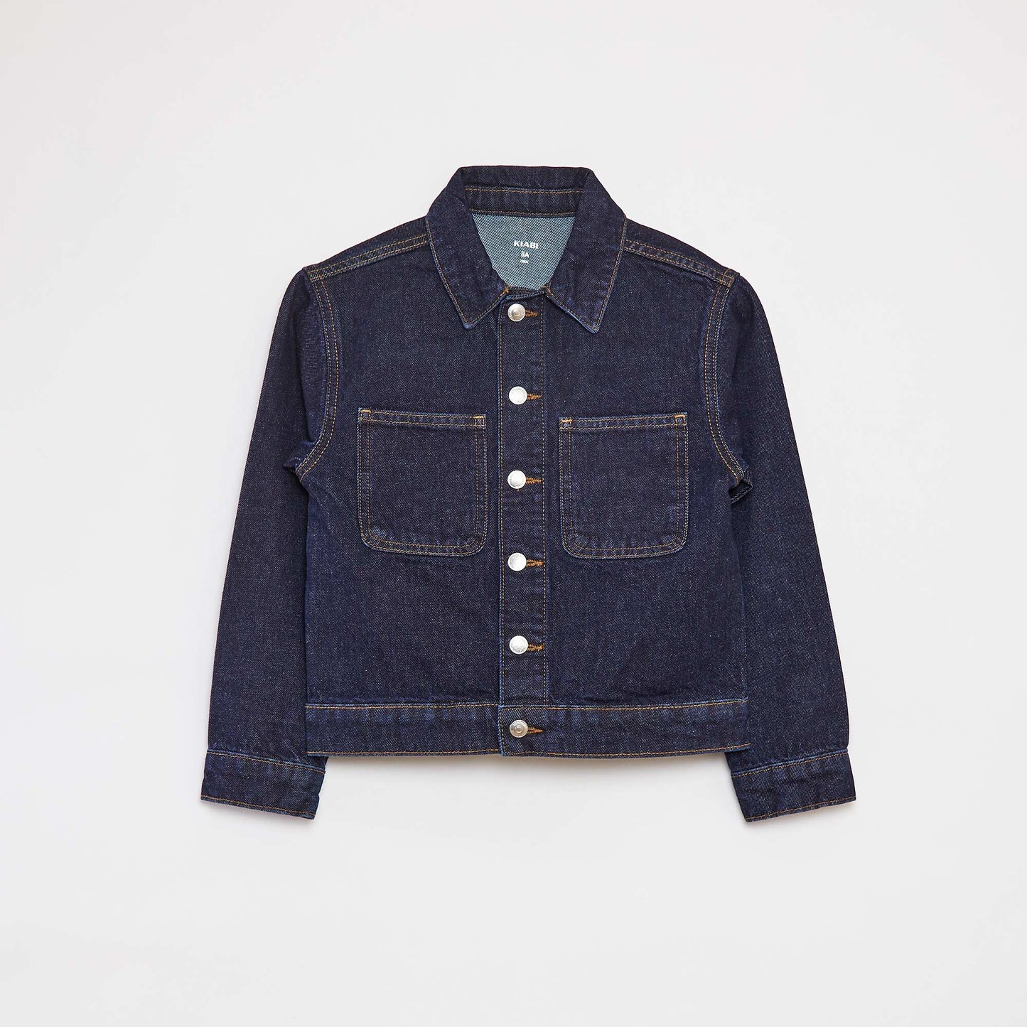 Veste denim avec ouverture boutons métalliques BLEU
