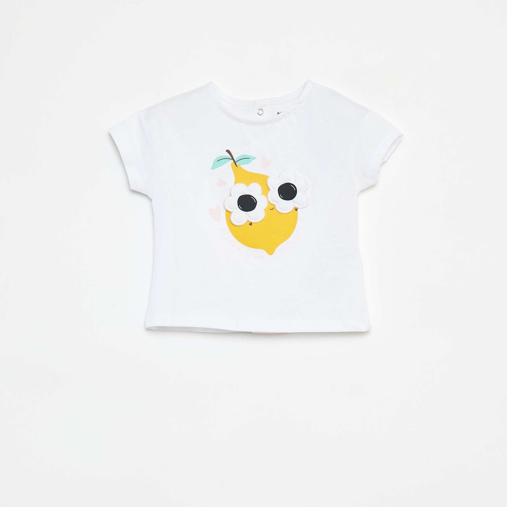 T-shirt à manches courtes avec animation BLANC