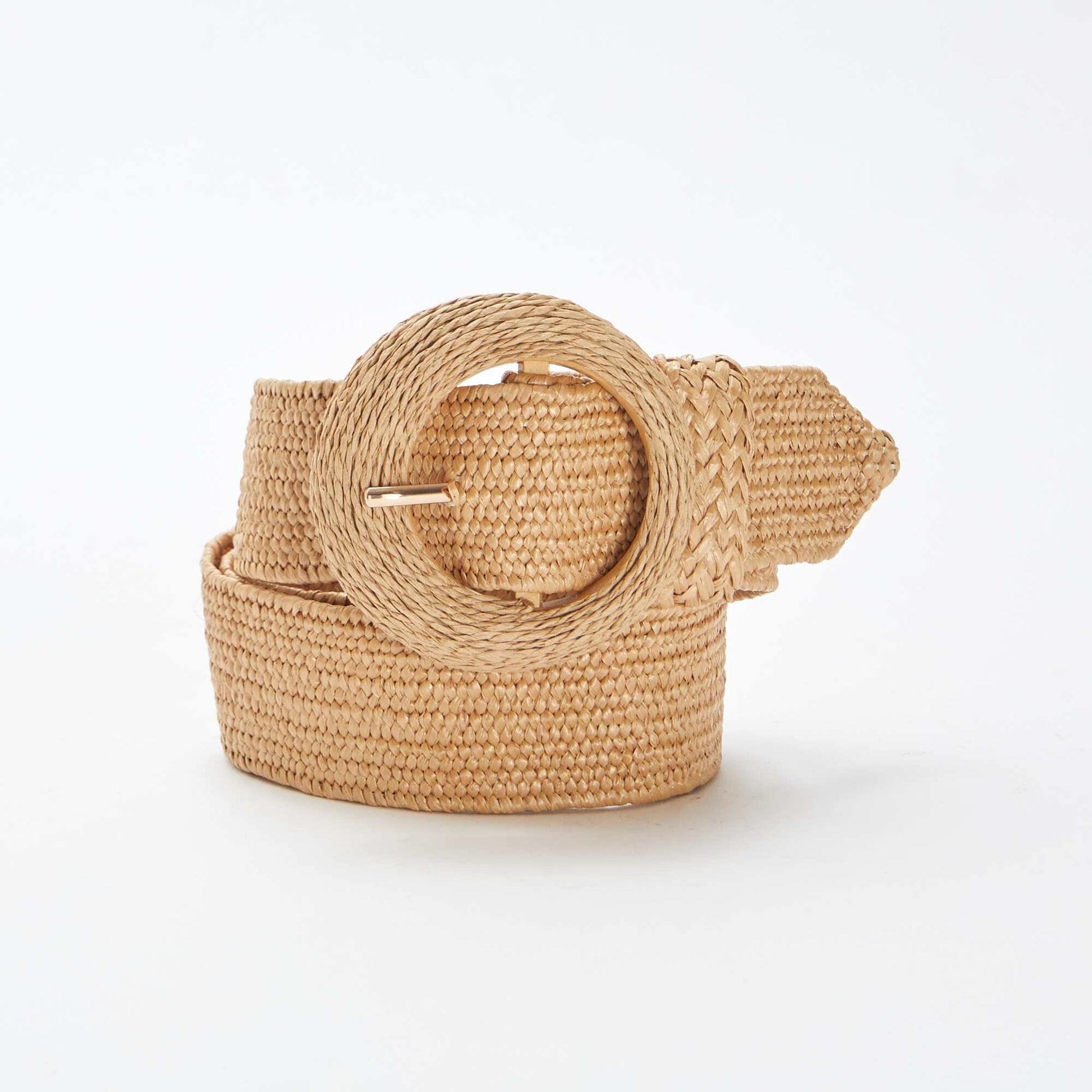 Ceinture tressée effet paille BEIGE