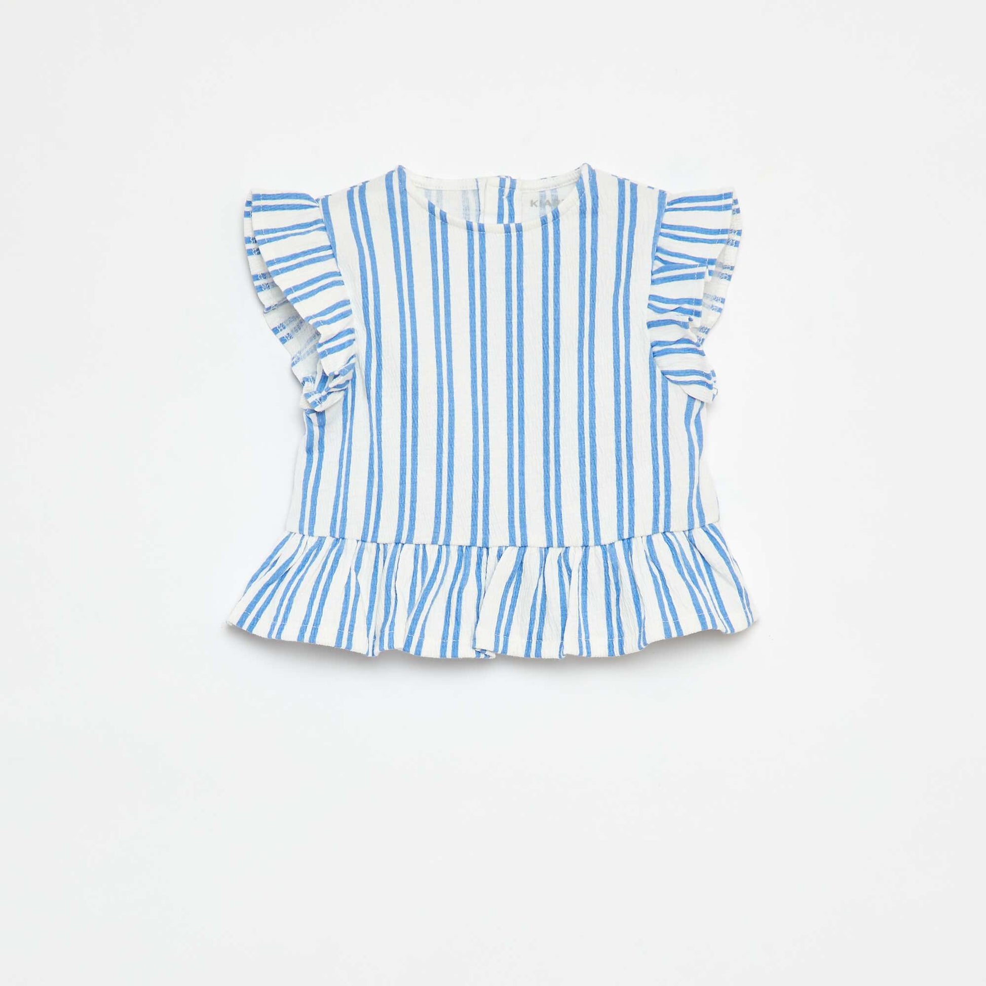T-shirt à volants avec imprimé BLANC