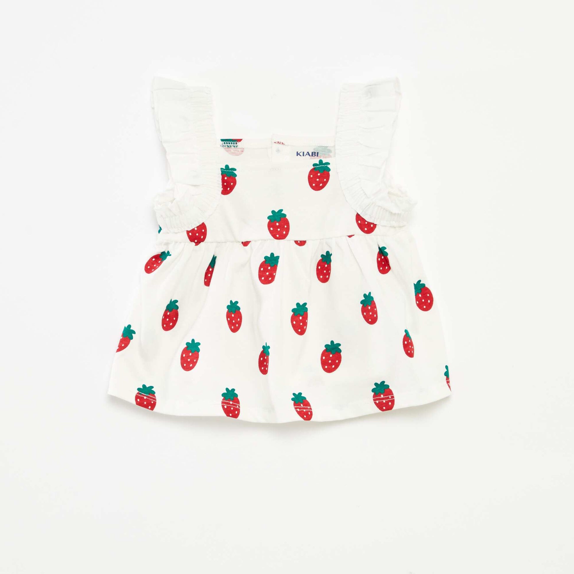 Top sans manches avec volants BLANC