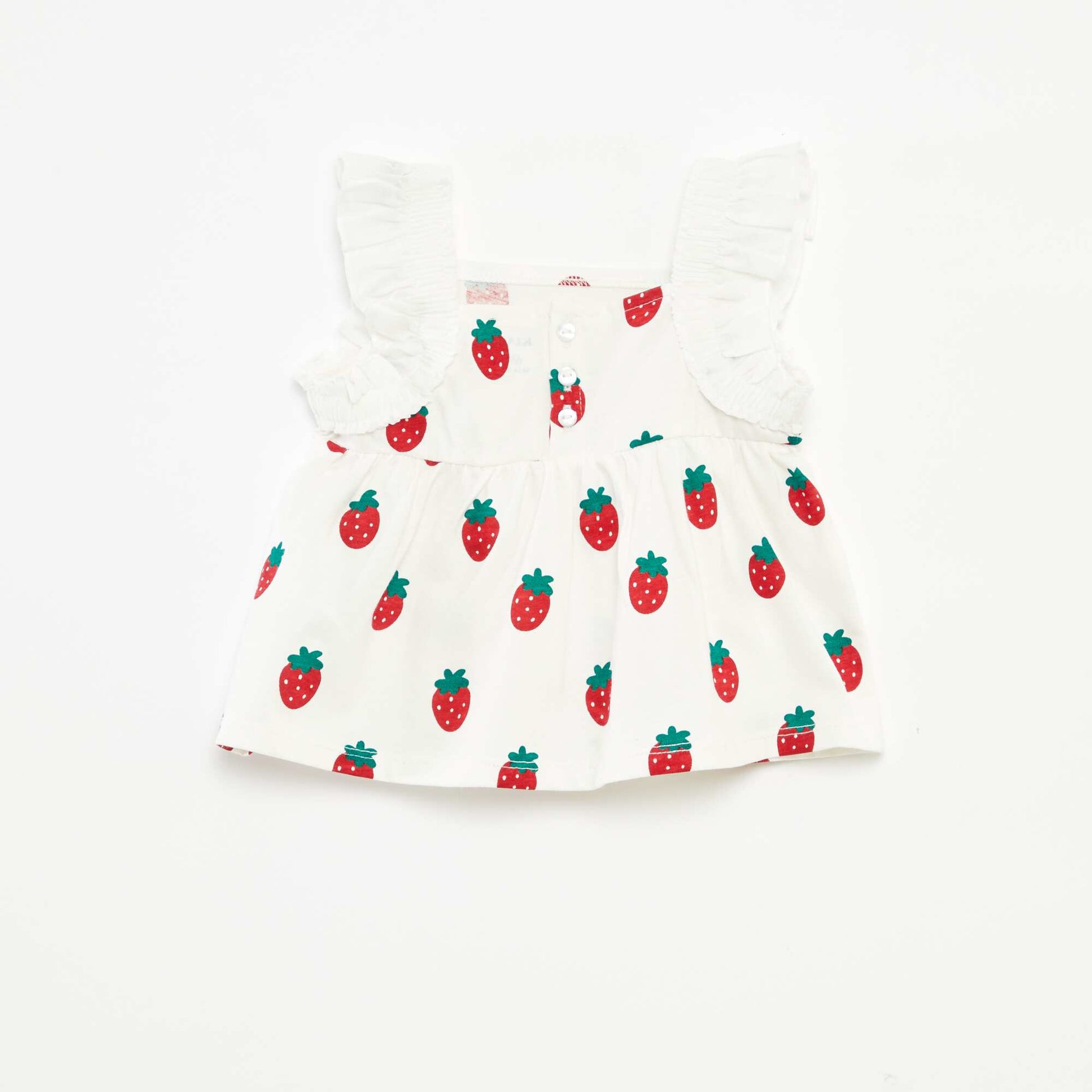 Top sans manches avec volants BLANC