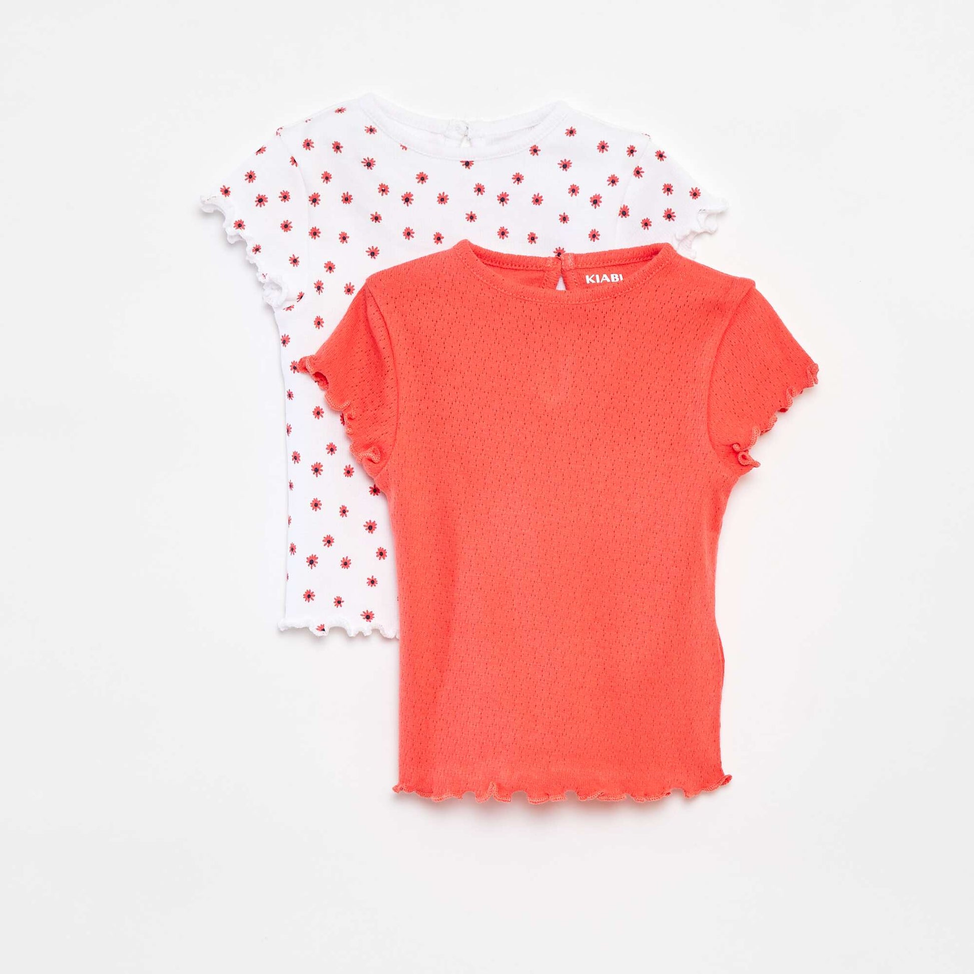 Lot de 2 t-shirts BLANC/ROUGE