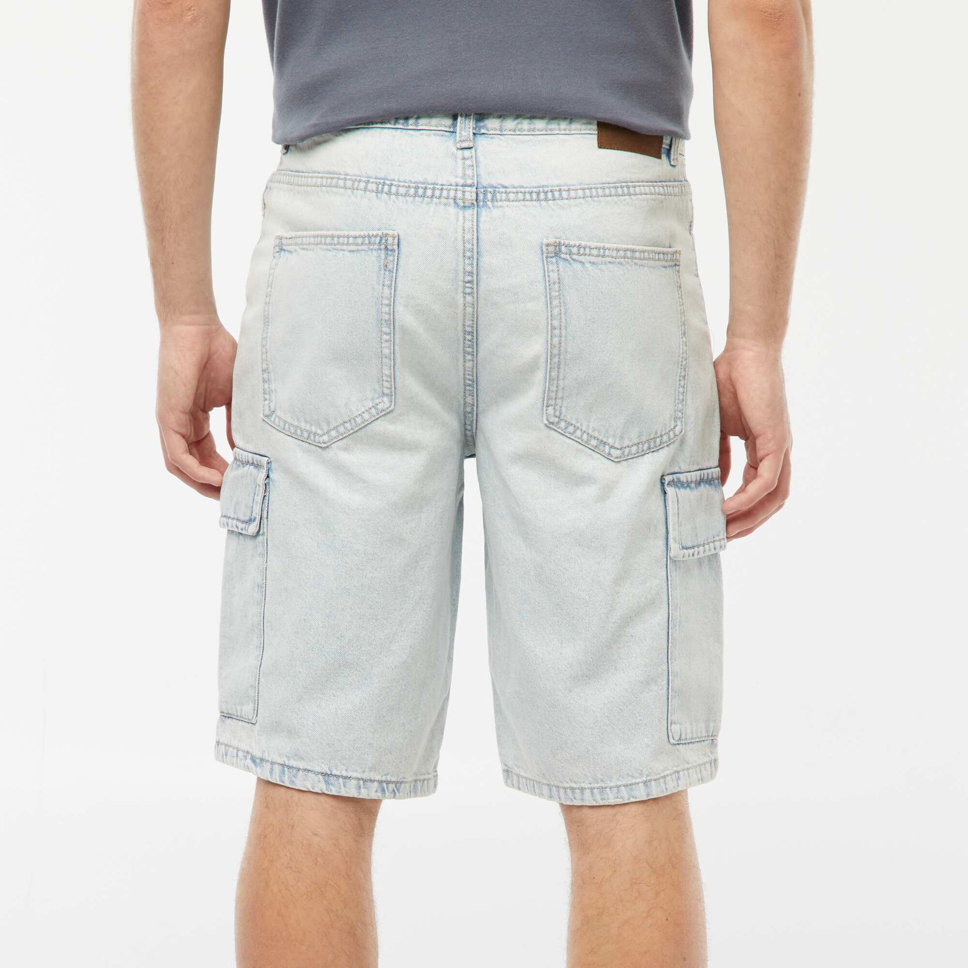 Bermuda en denim multi-poches BLEU