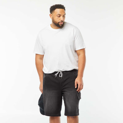 Bermuda en denim avec poche à rabat GRIS