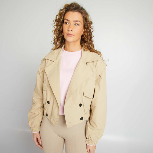 Trench court - coupe cropped BEIGE