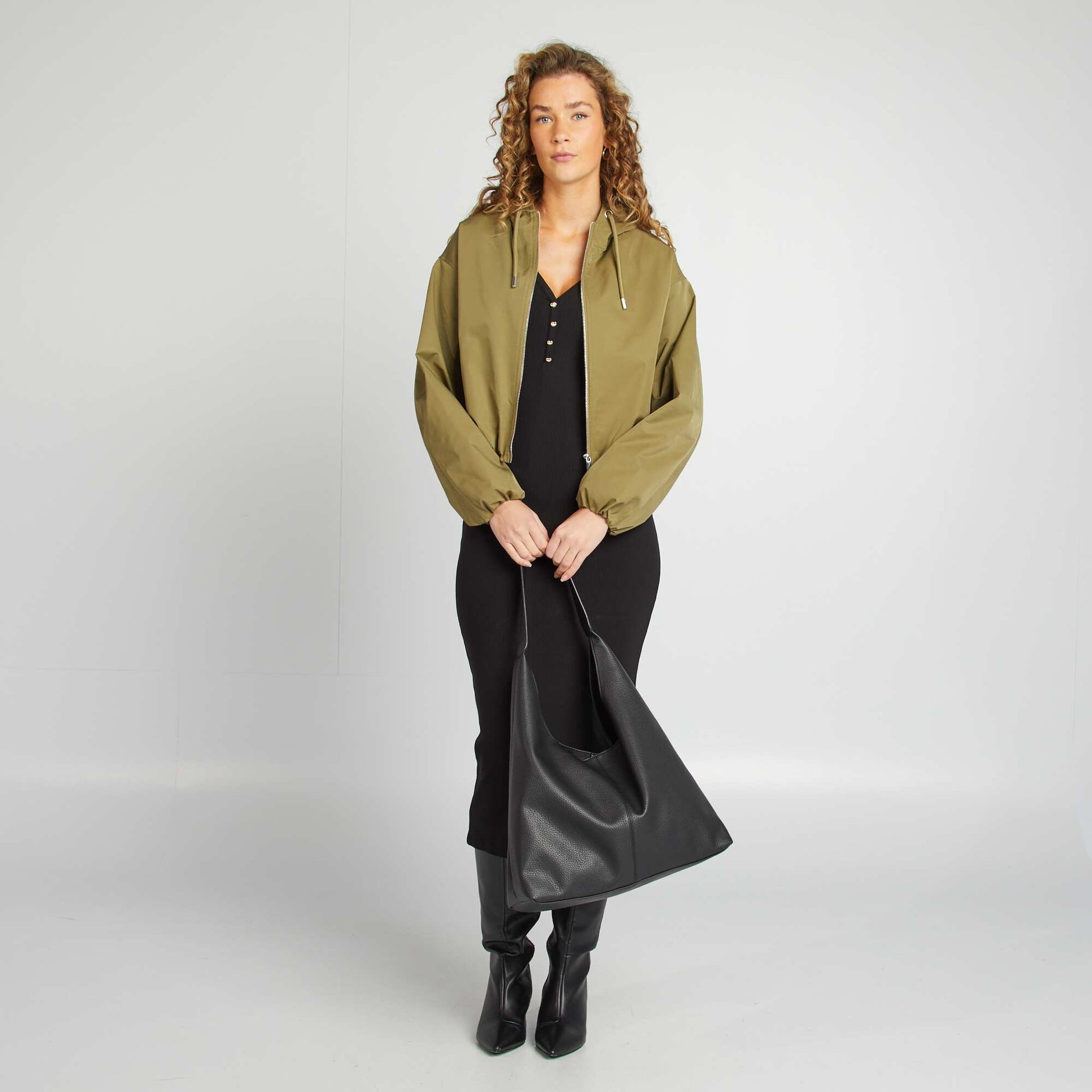 Blouson court oversize KAKI